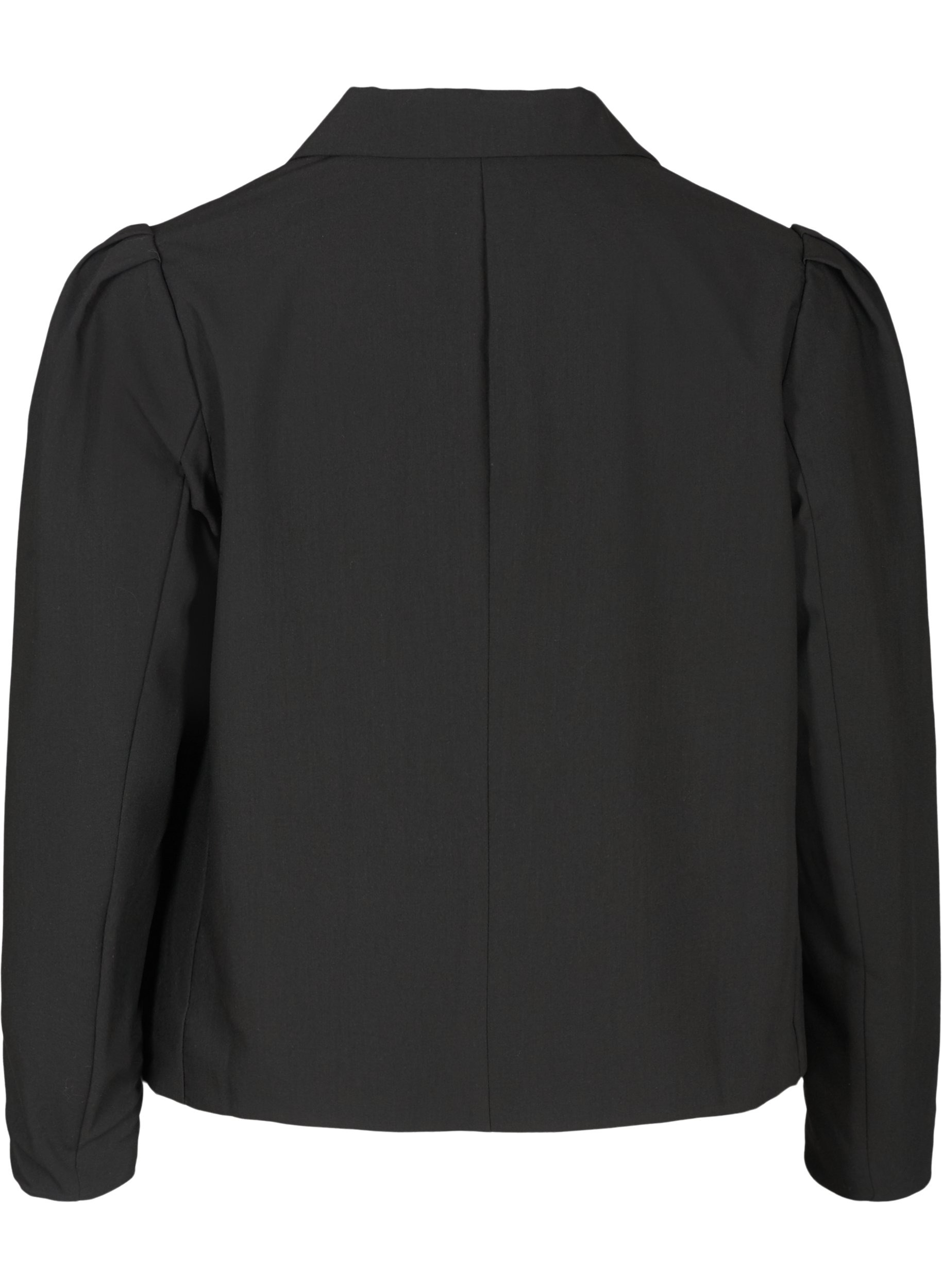 Cropped Blazer mit Puffärmeln, Black, Packshot image number 1