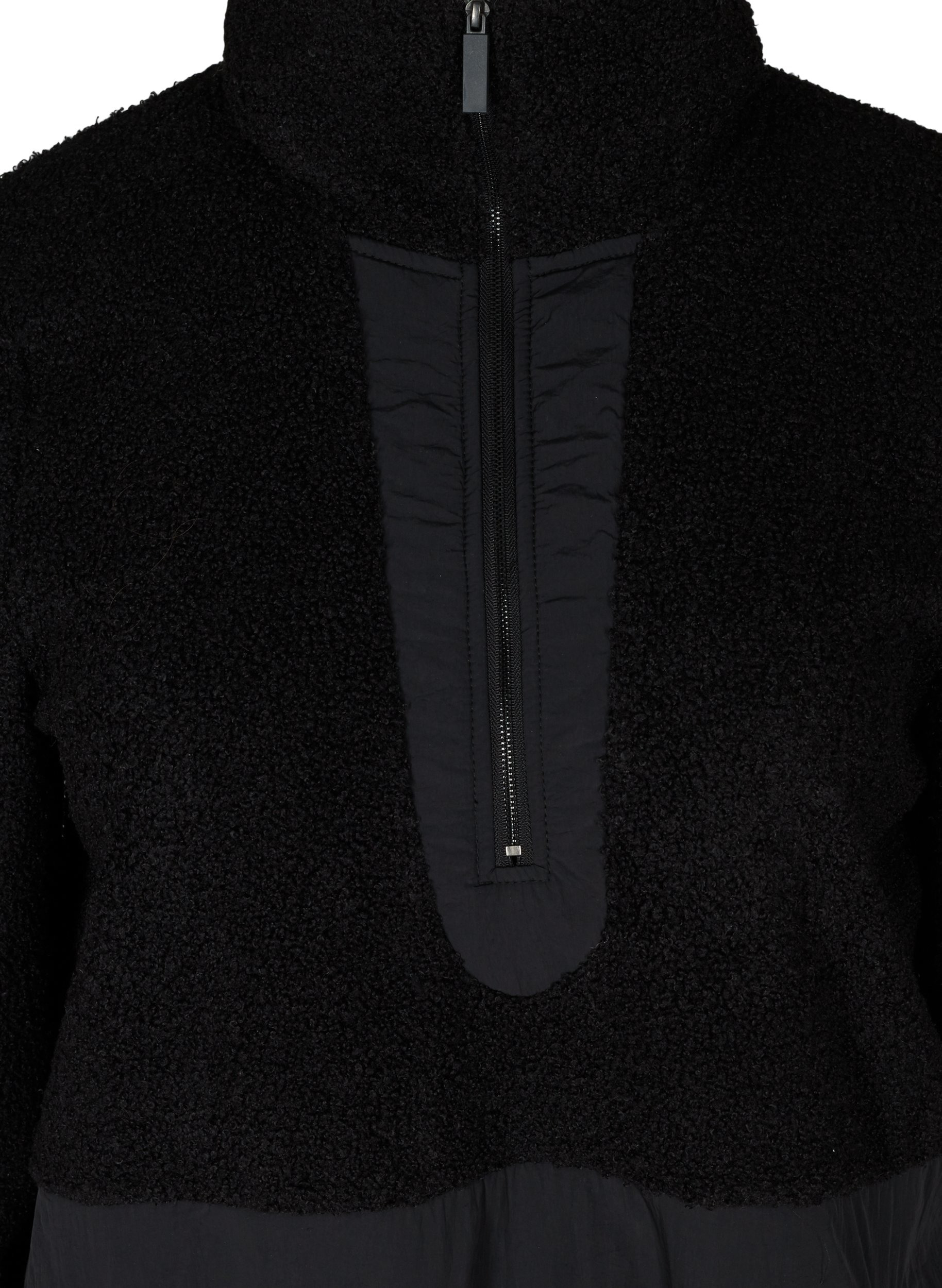 Teddy-Sportjacke mit Taschen und Reißverschluss, Black, Packshot image number 2