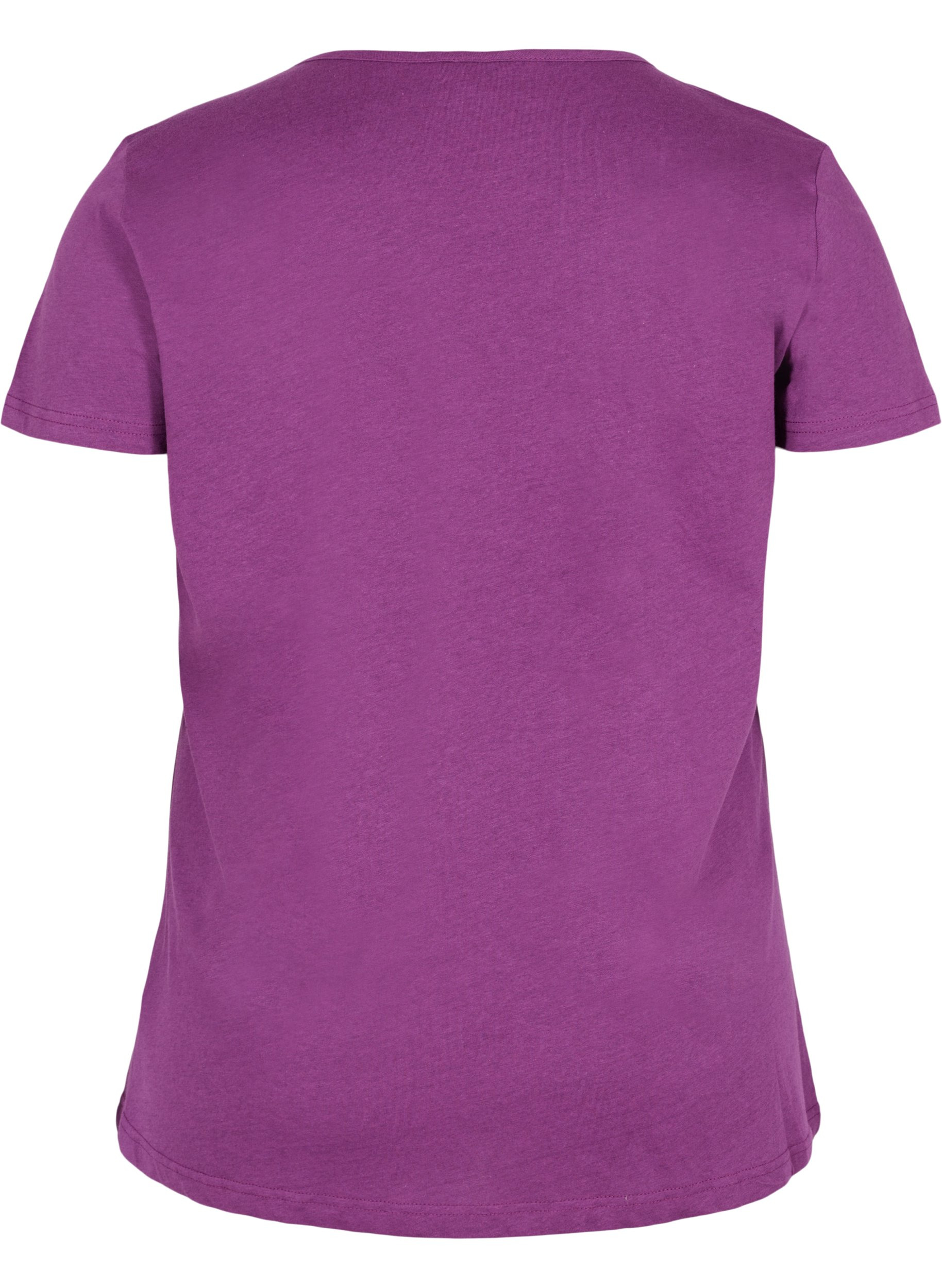 Kurzarm T-Shirt mit V-Ausschnitt und Mesh, Gloxinia, Packshot image number 1