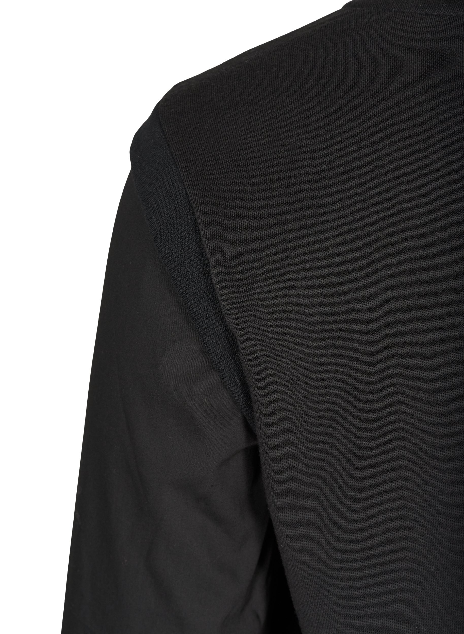 Sweatshirt mit langen Ärmeln und Rippbündchen, Black, Packshot image number 3