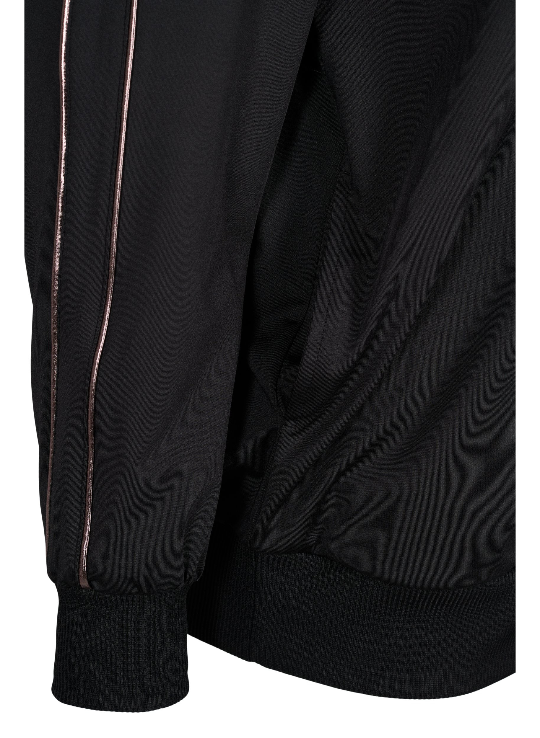 Sportcardigan mit Kapuze und Reißverschluss, Black/Copper Lines, Packshot image number 2