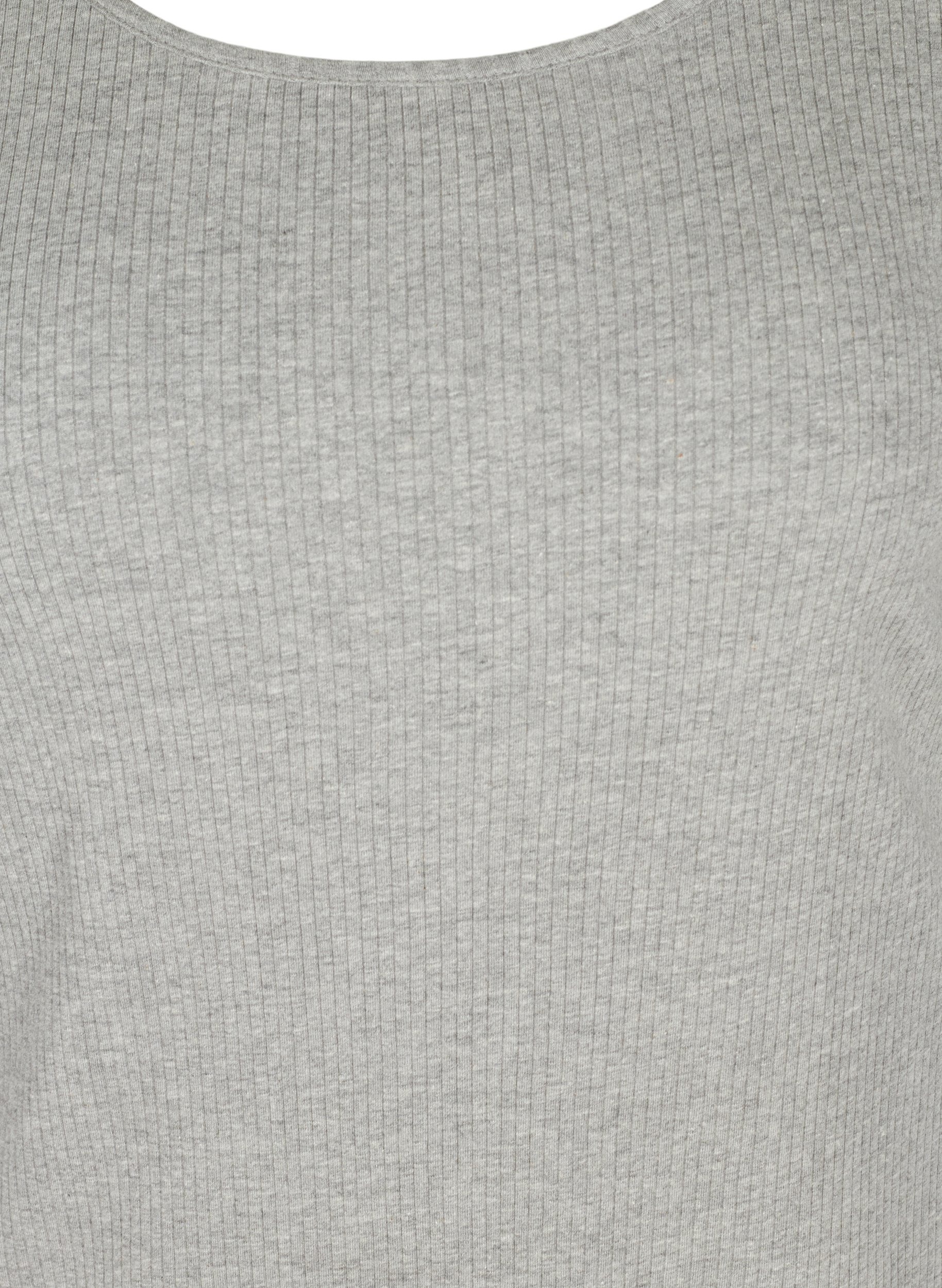 Kurzarm Kleid aus Ripp, Light Grey Melange, Packshot image number 2