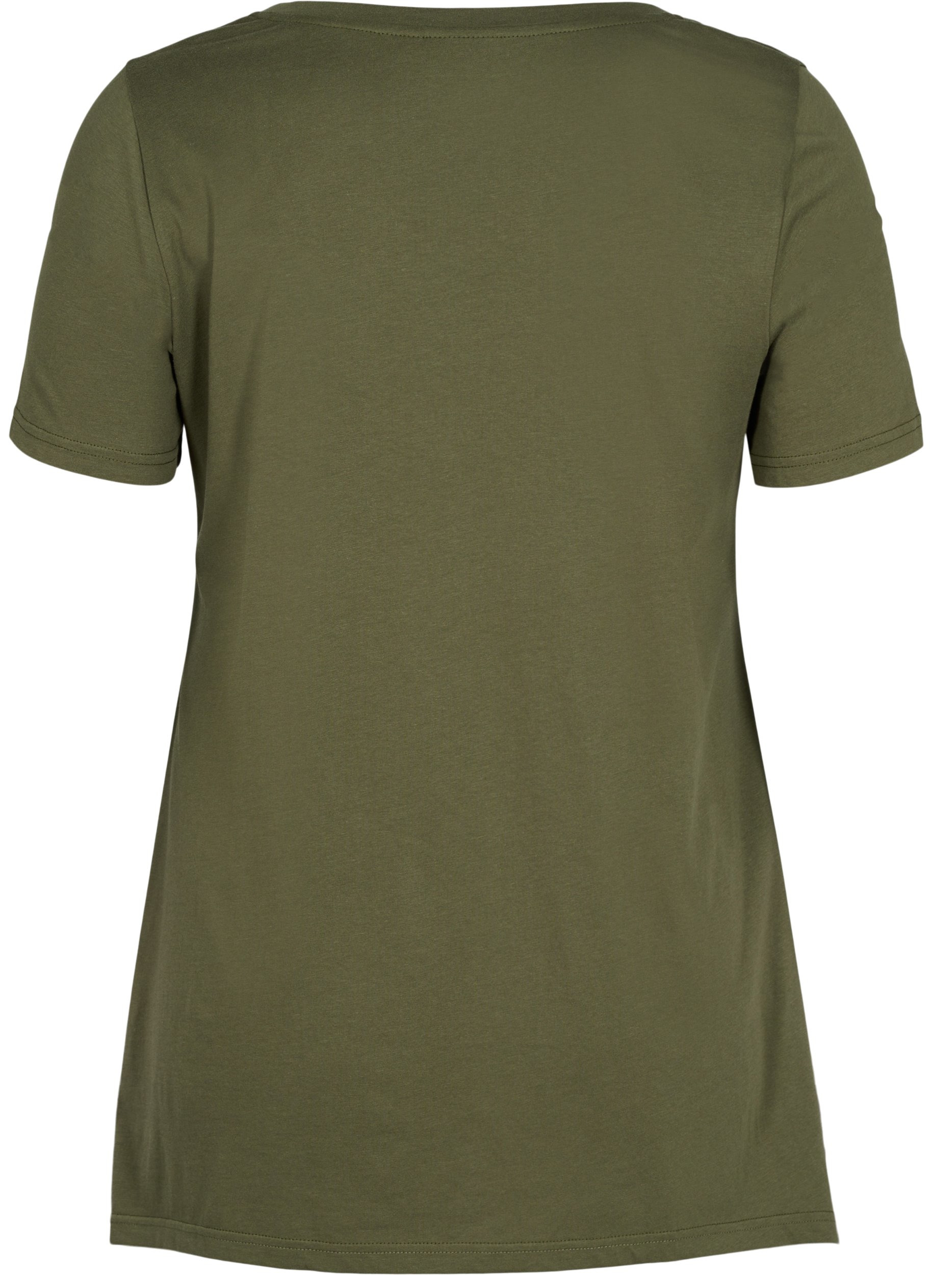 Kurzarm T-Shirt aus Baumwolle mit A-Linie, Ivy Green YES, Packshot image number 1