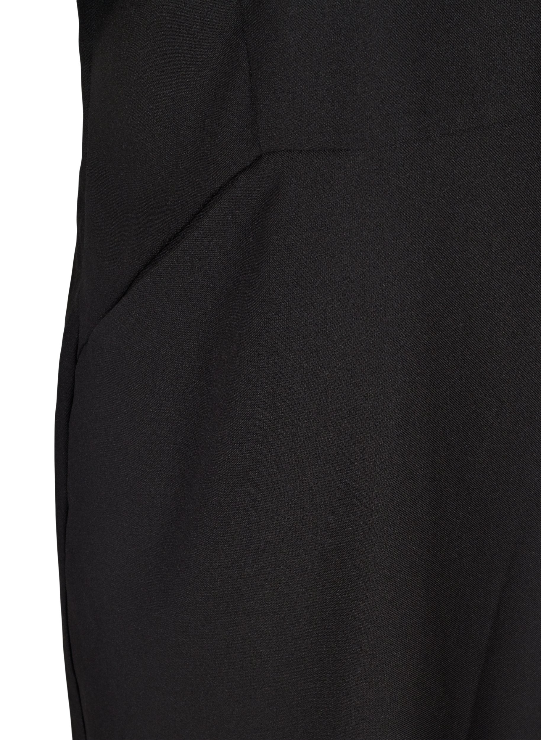 Einfarbiges Etui-Kleid mit V-Ausschnitt, Black, Packshot image number 3