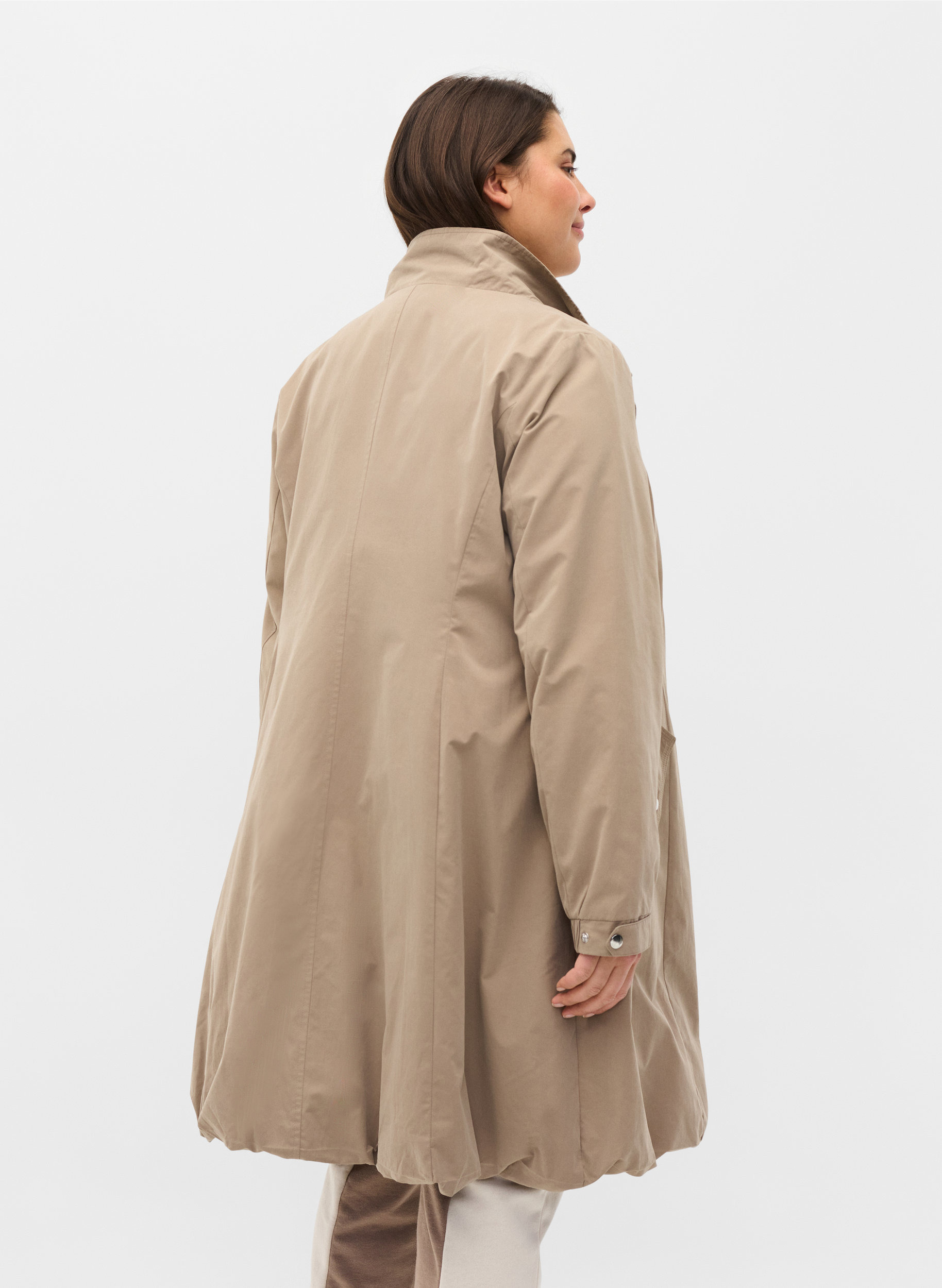 Jacke mit 2-Wege-Reißverschluss und Knopfverschluss, Greige, Model