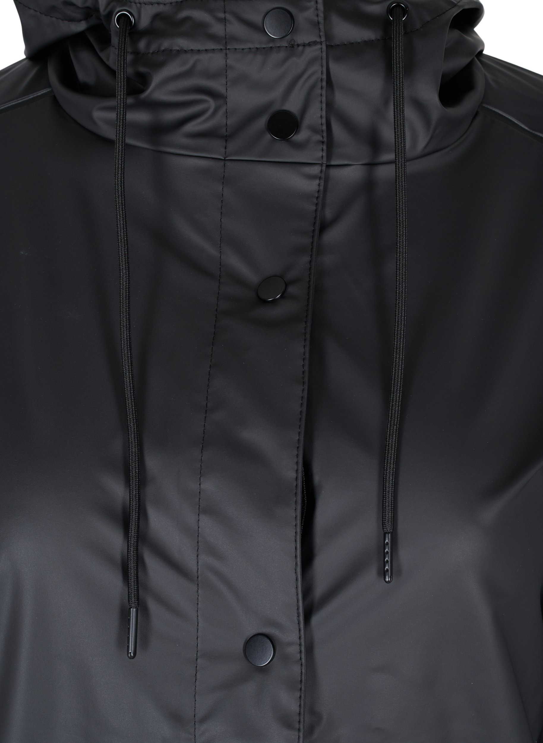 Regenjacke mit Kapuze und Knopfverschluss, Black, Packshot image number 2