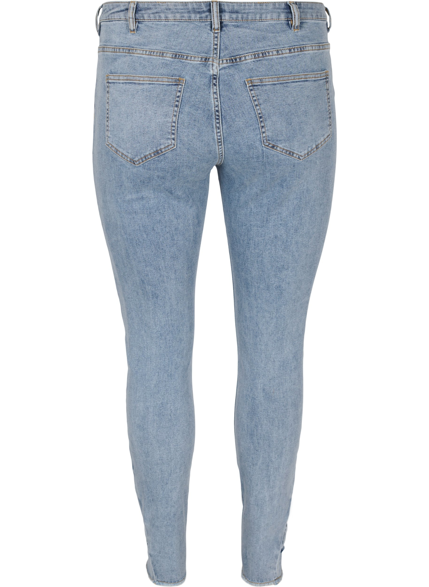 Cropped Amy Jeans mit Schleifen, Light blue, Packshot image number 1