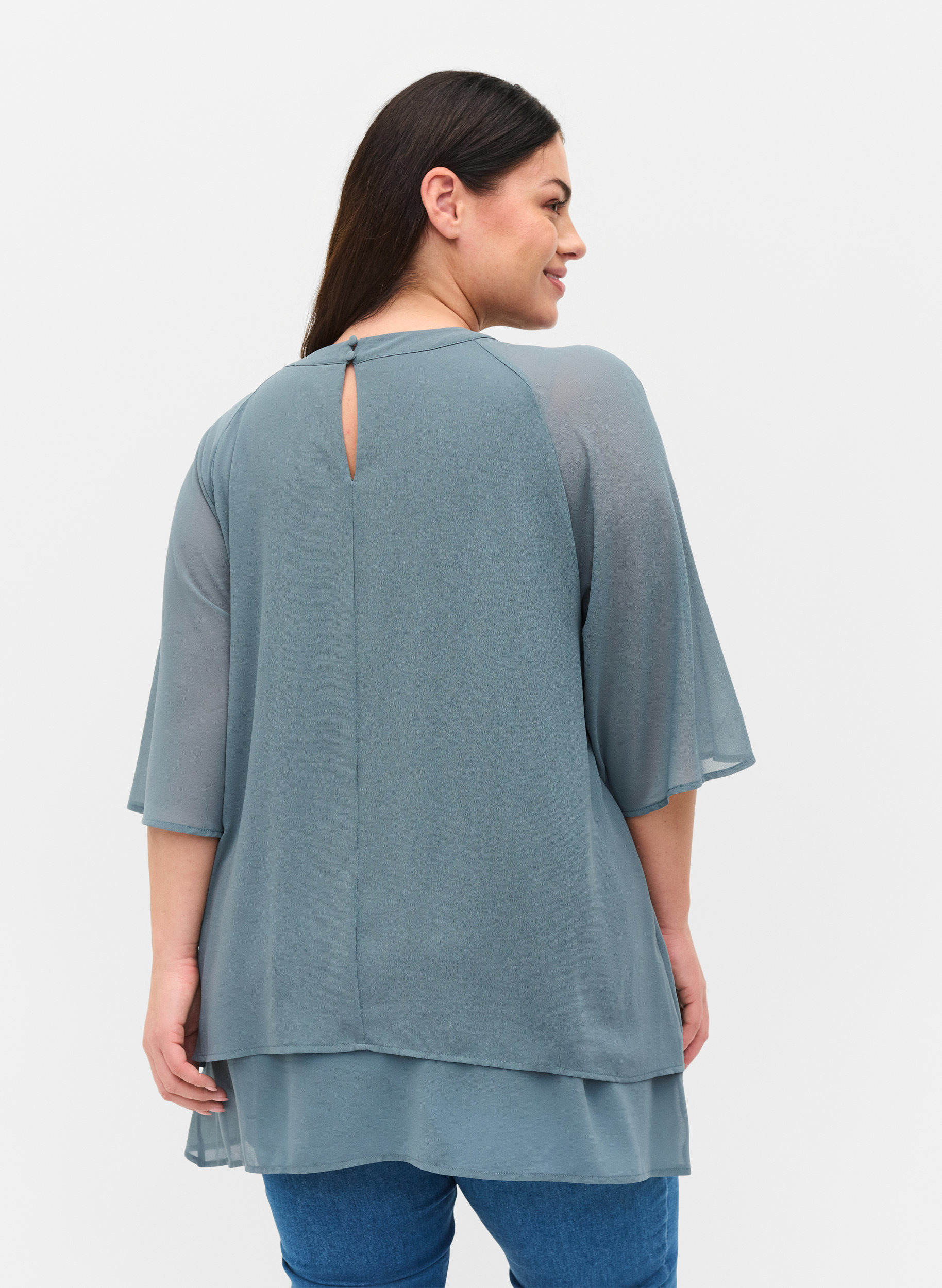 Chiffonbluse, Goblin Blue, Model image number 1