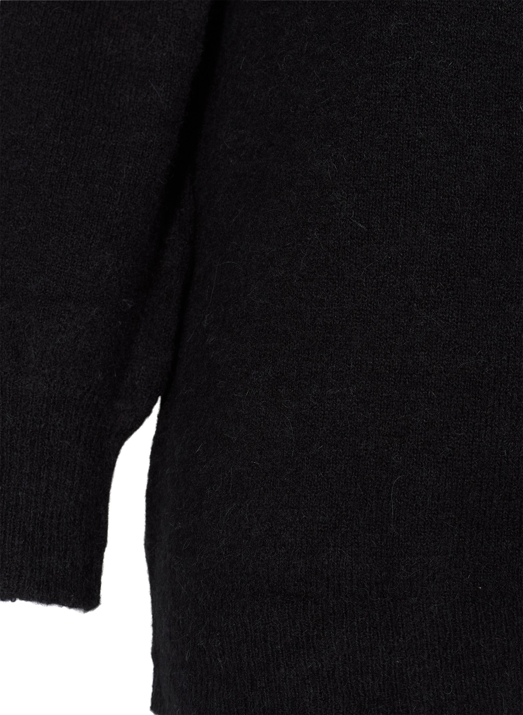 Strickbluse mit Rippbündchen und Rundhals, Black, Packshot image number 3
