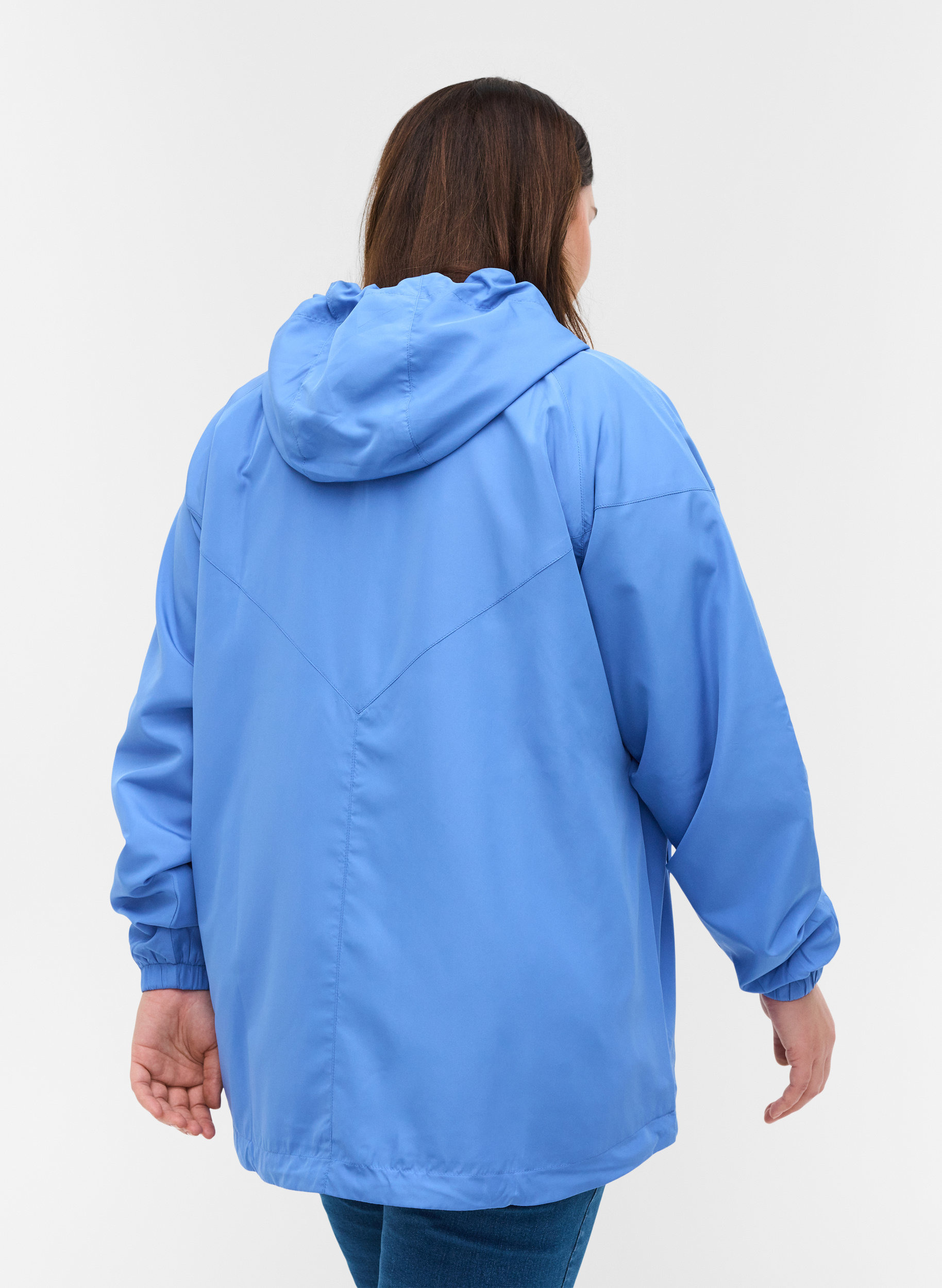 Kurze Jacke mit Kapuze und verstellbarem Saum, Ultramarine, Model image number 1