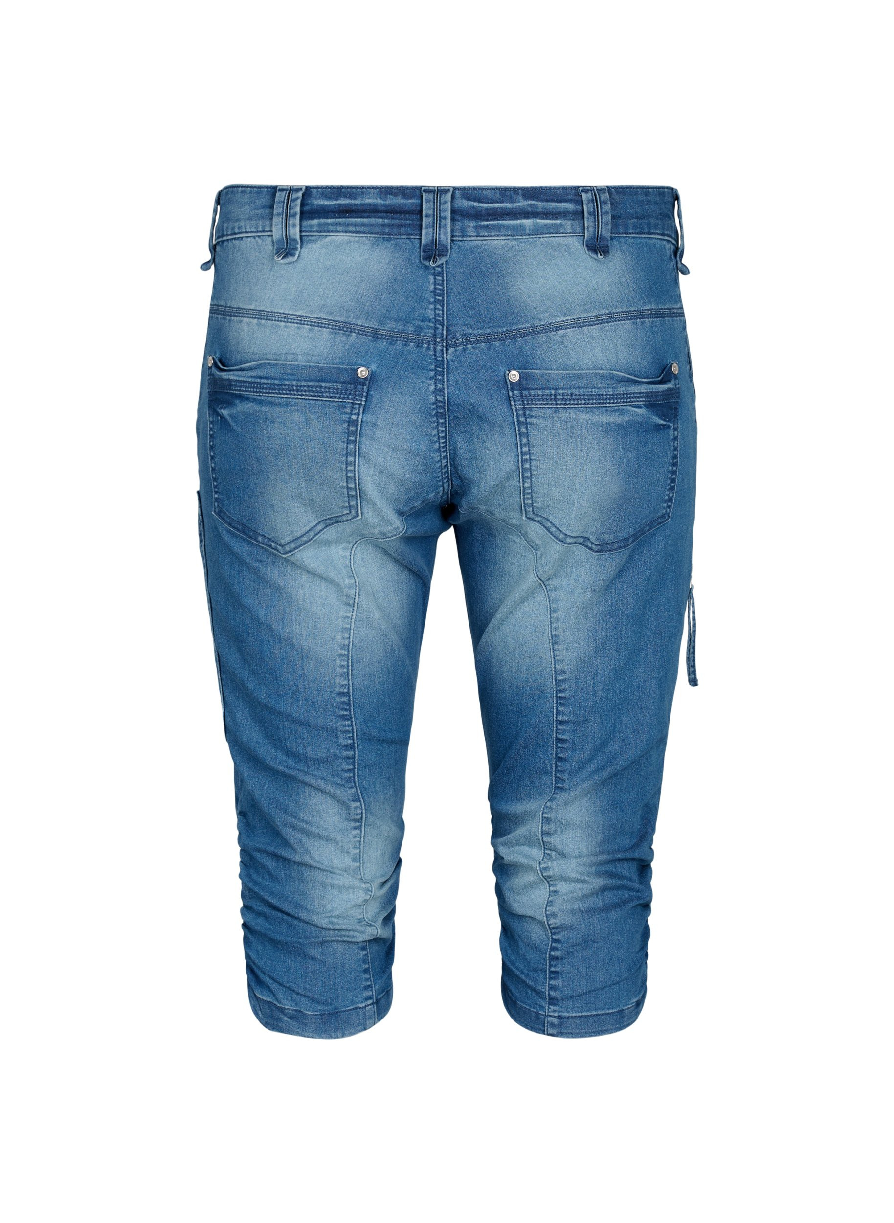 Slim Fit Caprijeans mit Taschen, Light blue denim, Packshot image number 1