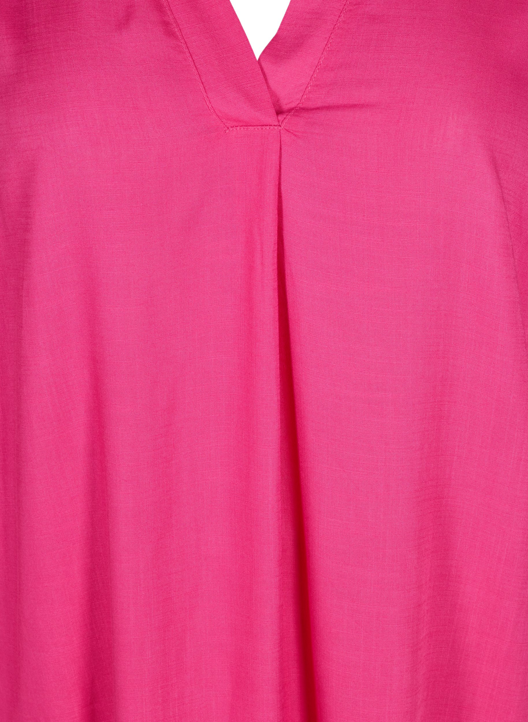 Langarm Kleid aus Viskose, Fuchsia Purple, Packshot image number 2