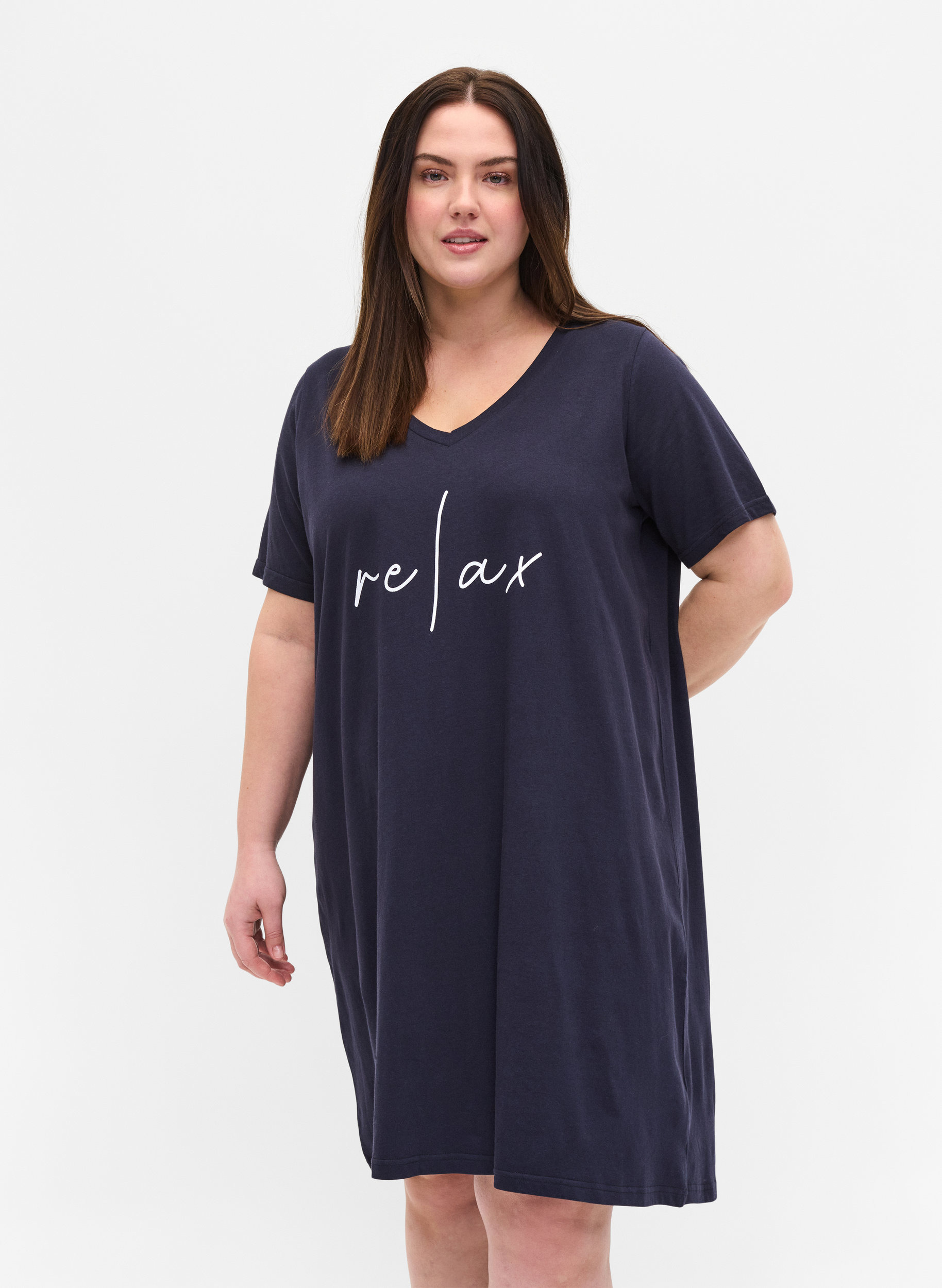 Kurzarm Nachthemd aus Baumwolle, Night Sky RELAX, Model