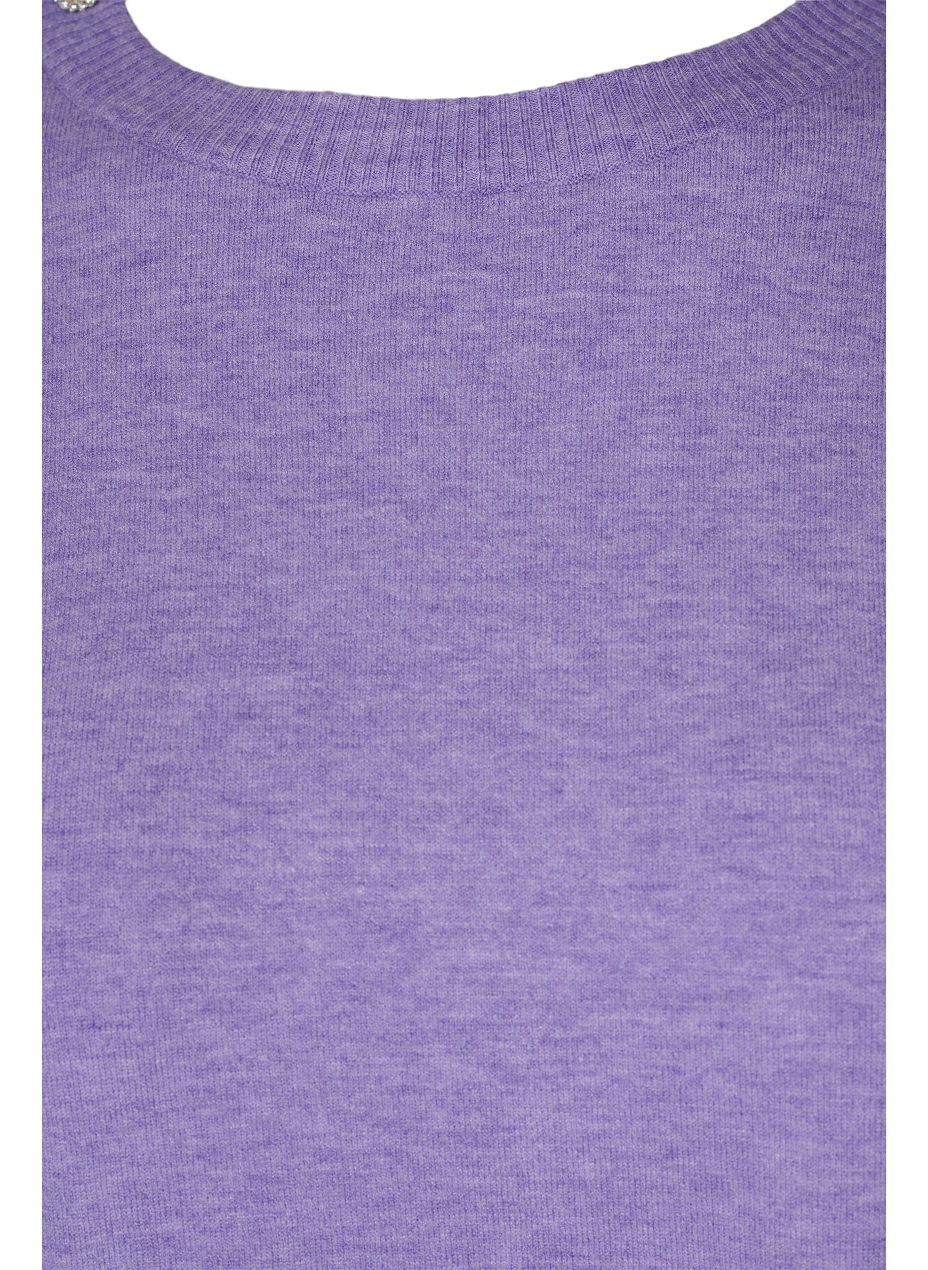 Bluse mit Ballonärmeln und dekorativen Knöpfen, Paisley Purple Mel, Packshot image number 2