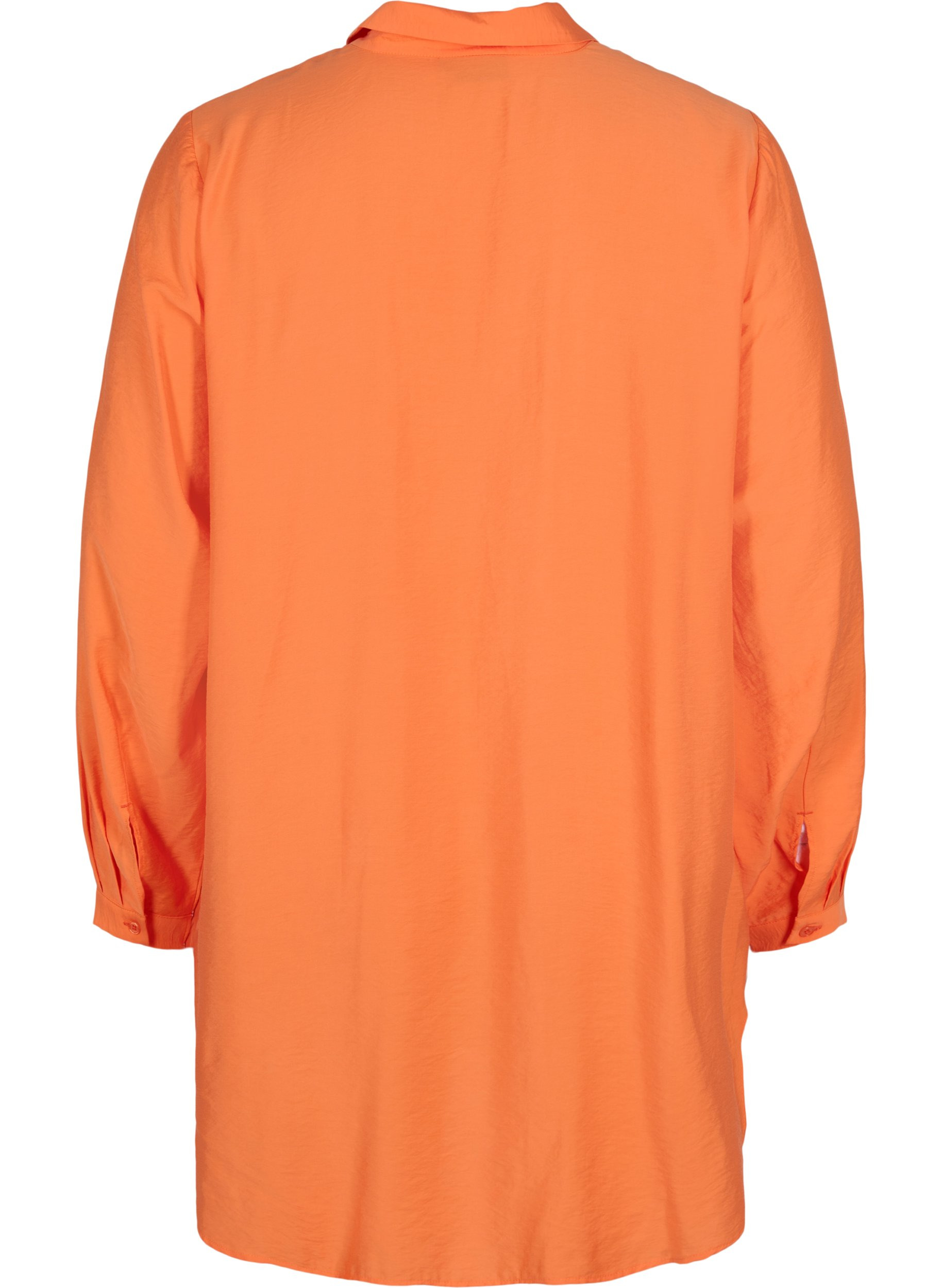 Lange Hemdbluse aus Viskose, Celosia Orange, Packshot image number 1