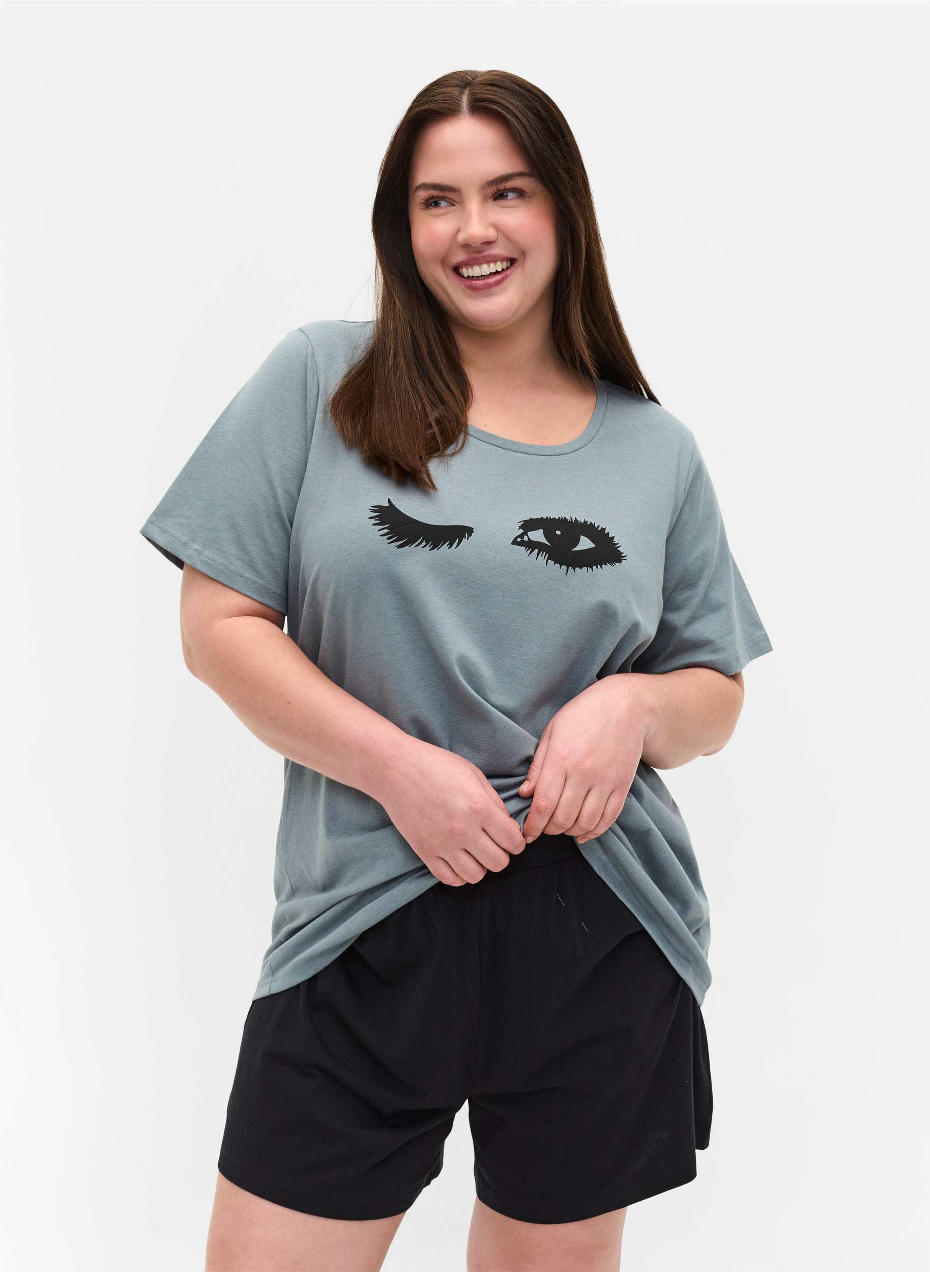 Schlaf-T-Shirt mit kurzen Ärmeln und Print, Trooper EYES, Model