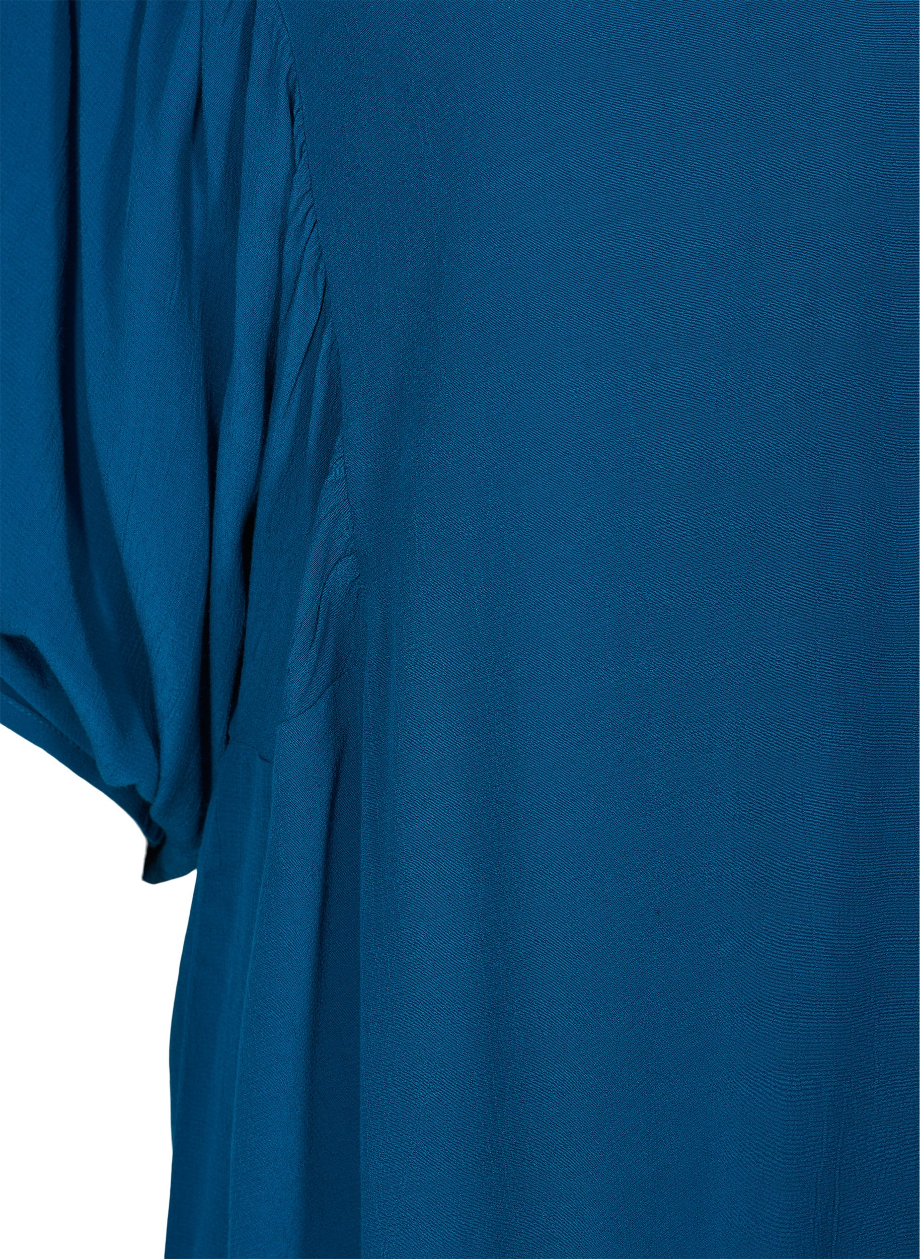 Viskose-Tunika mit dekorativen 3/4 Ärmeln, Moroccan Blue, Packshot image number 3