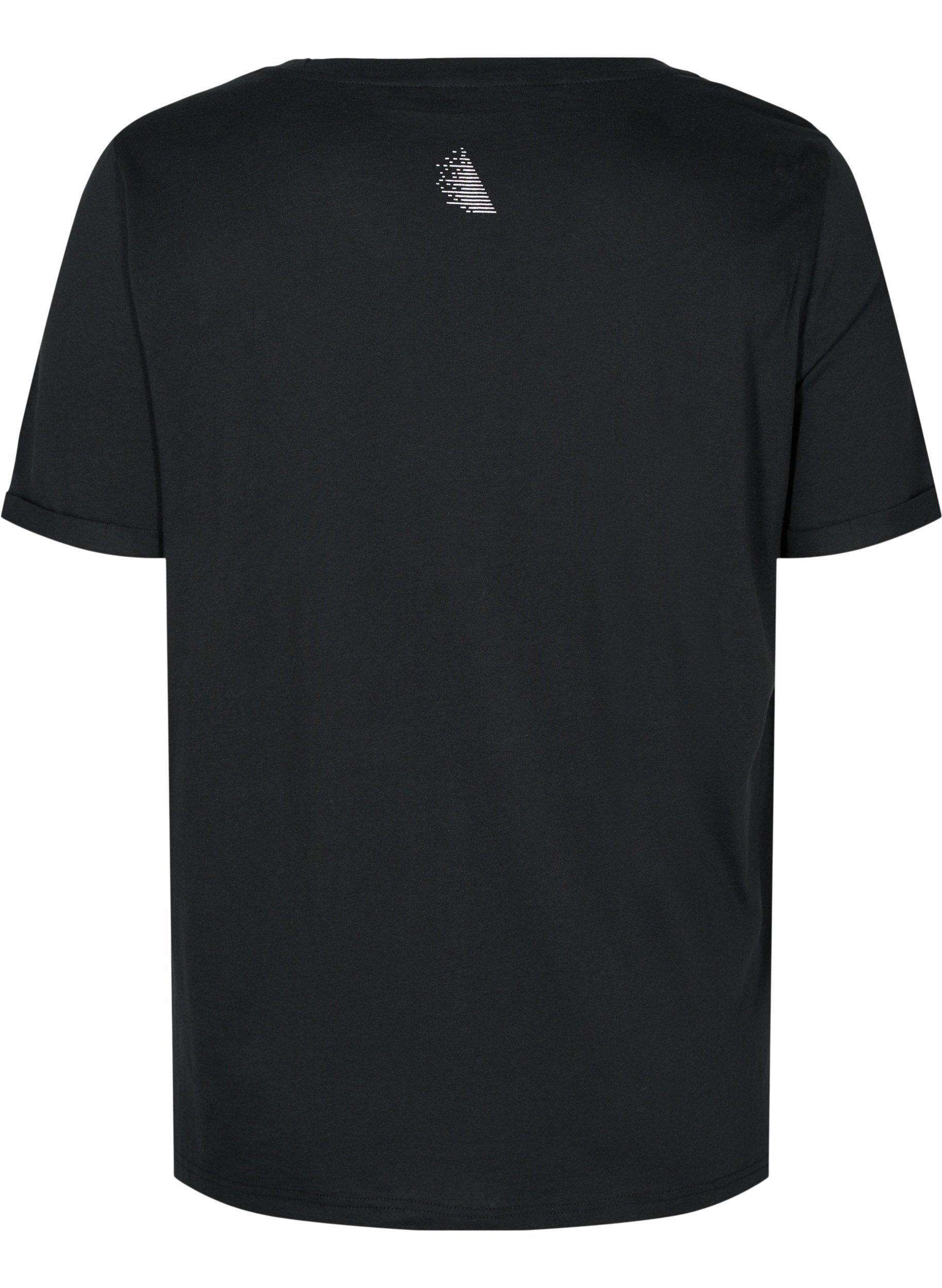 Trainings-T-Shirt mit Text und kurzen Ärmeln, Black, Packshot image number 1