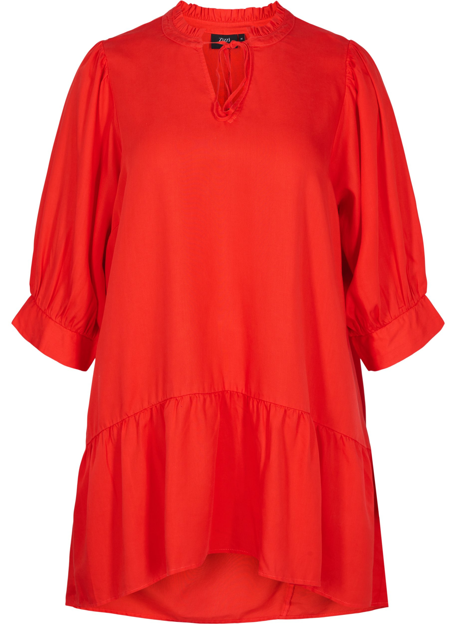 3/4-Ärmel-Kleid, Fiery Red, Packshot image number 0