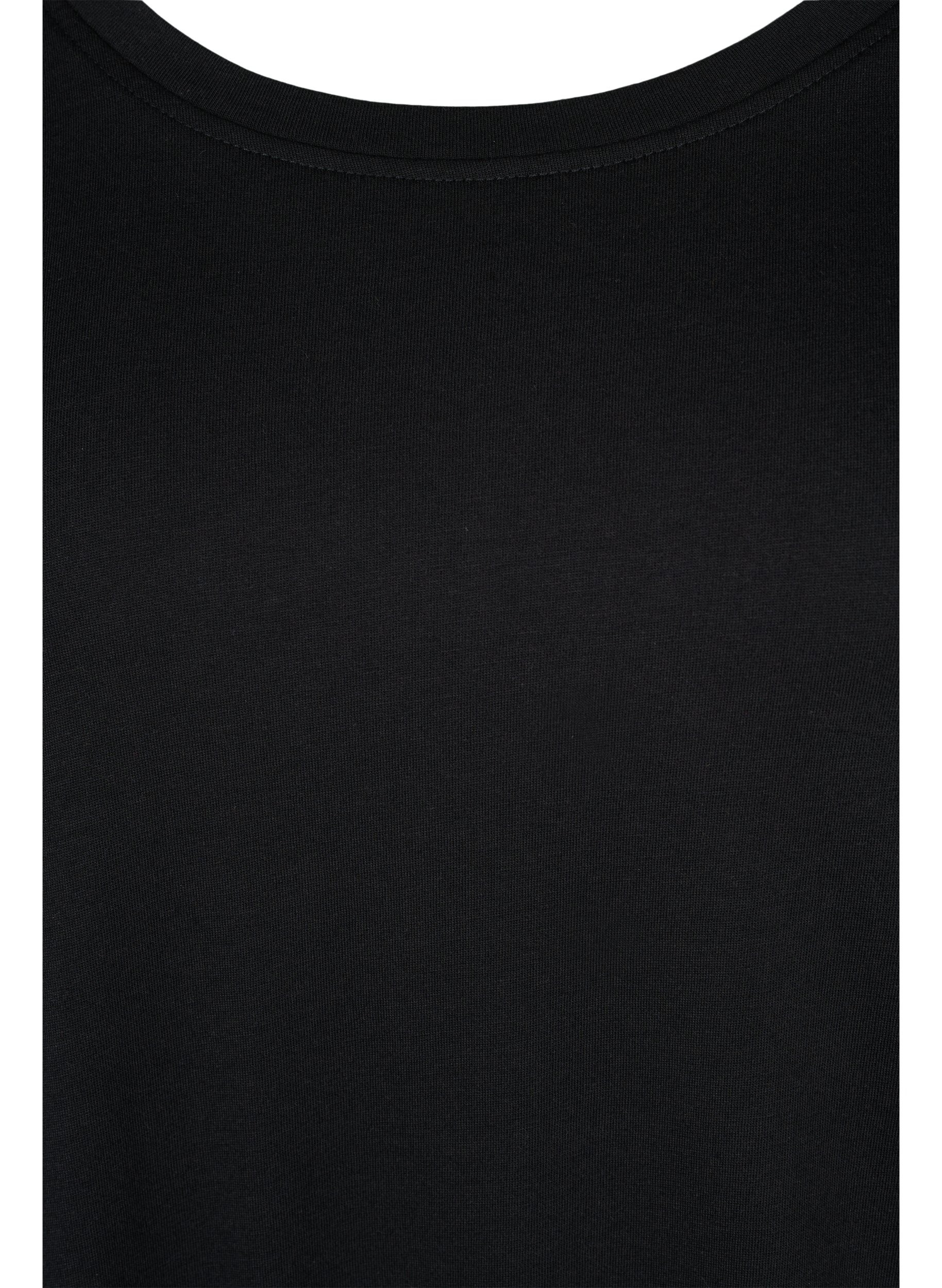 T-Shirt mit verstellbarem Saum, Black, Packshot image number 2