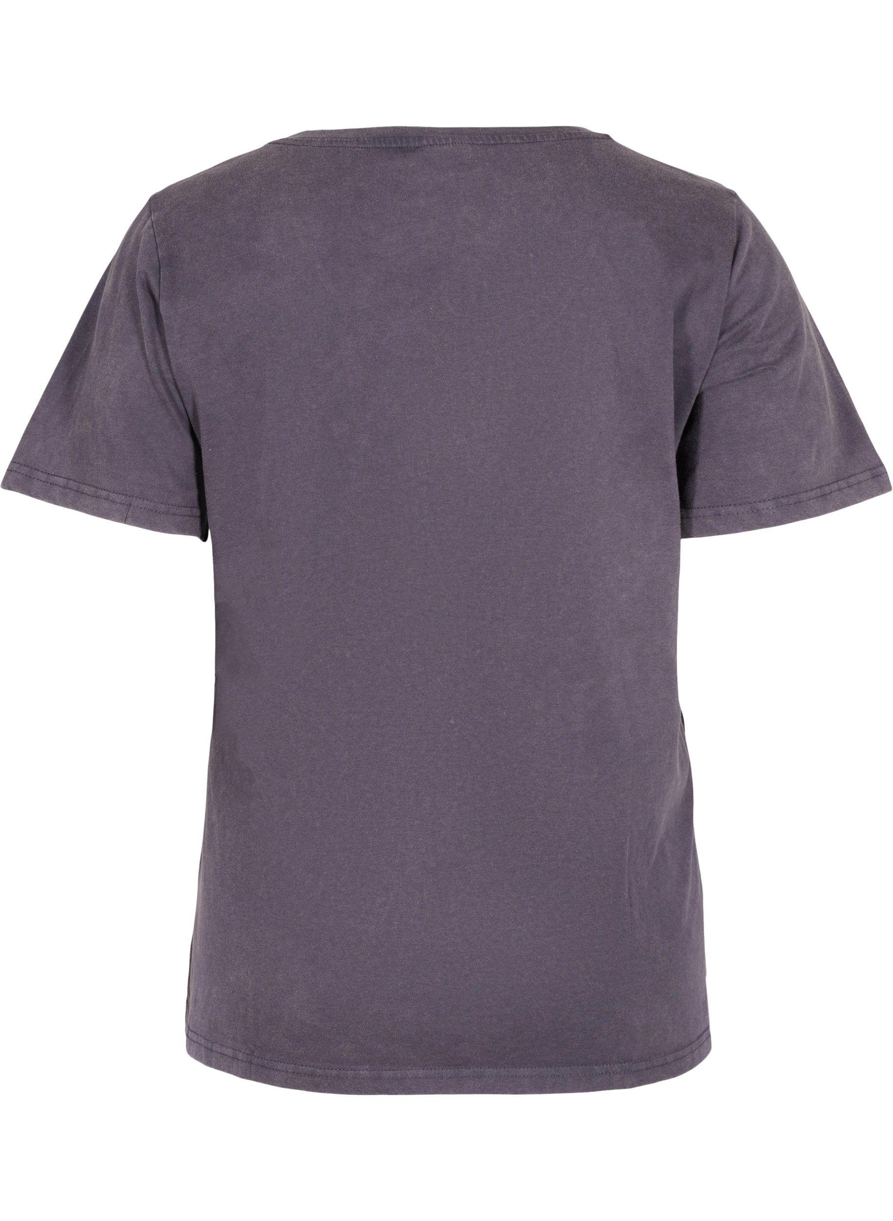 Kurzarm T-Shirt aus Baumwolle mit Print, Dark Grey Wash, Packshot image number 1