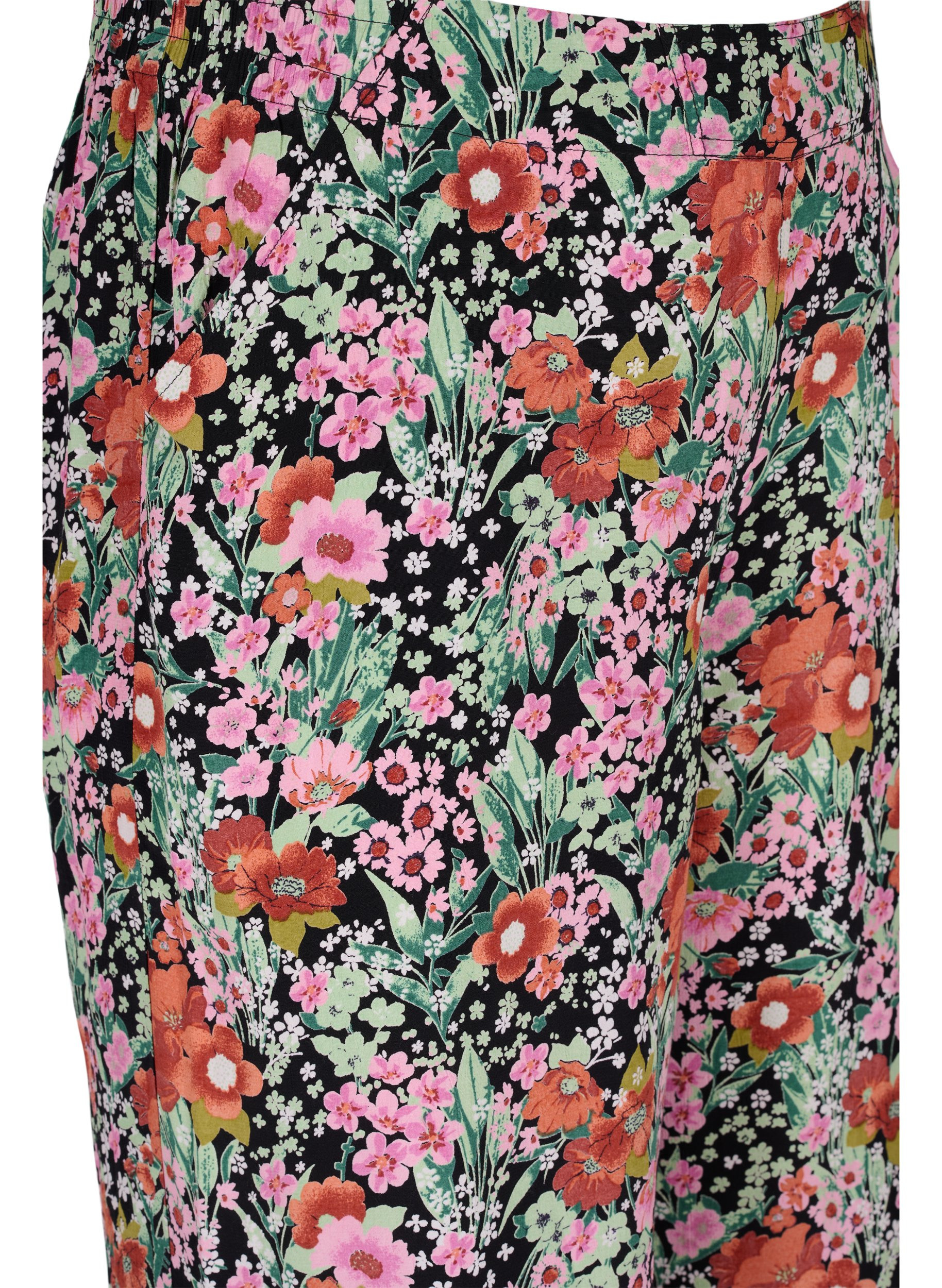 Culottehose mit Blumenprint und Taschen, Green Flower AOP, Packshot image number 2