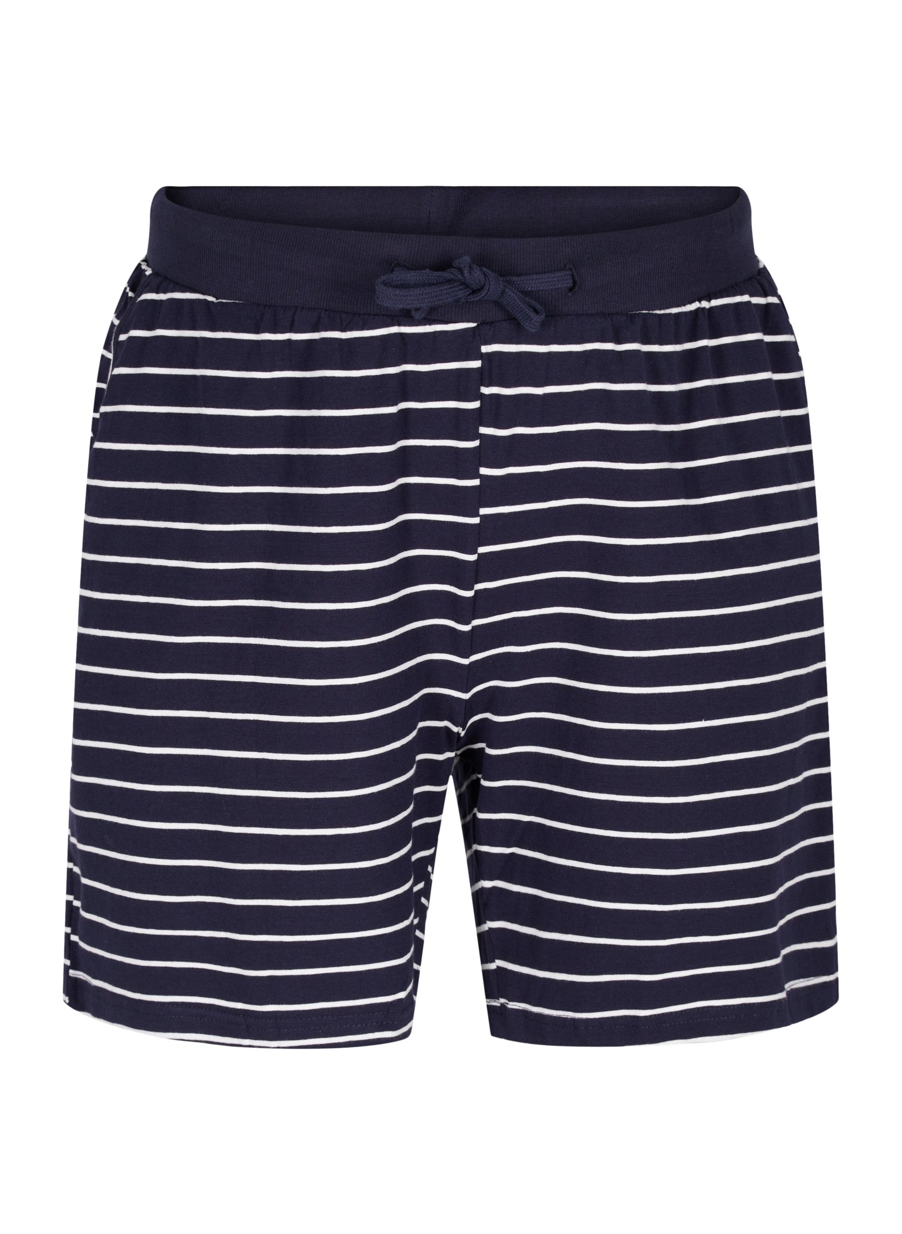Shorts aus Baumwolle mit Taschen, Blue Stripe, Packshot image number 0