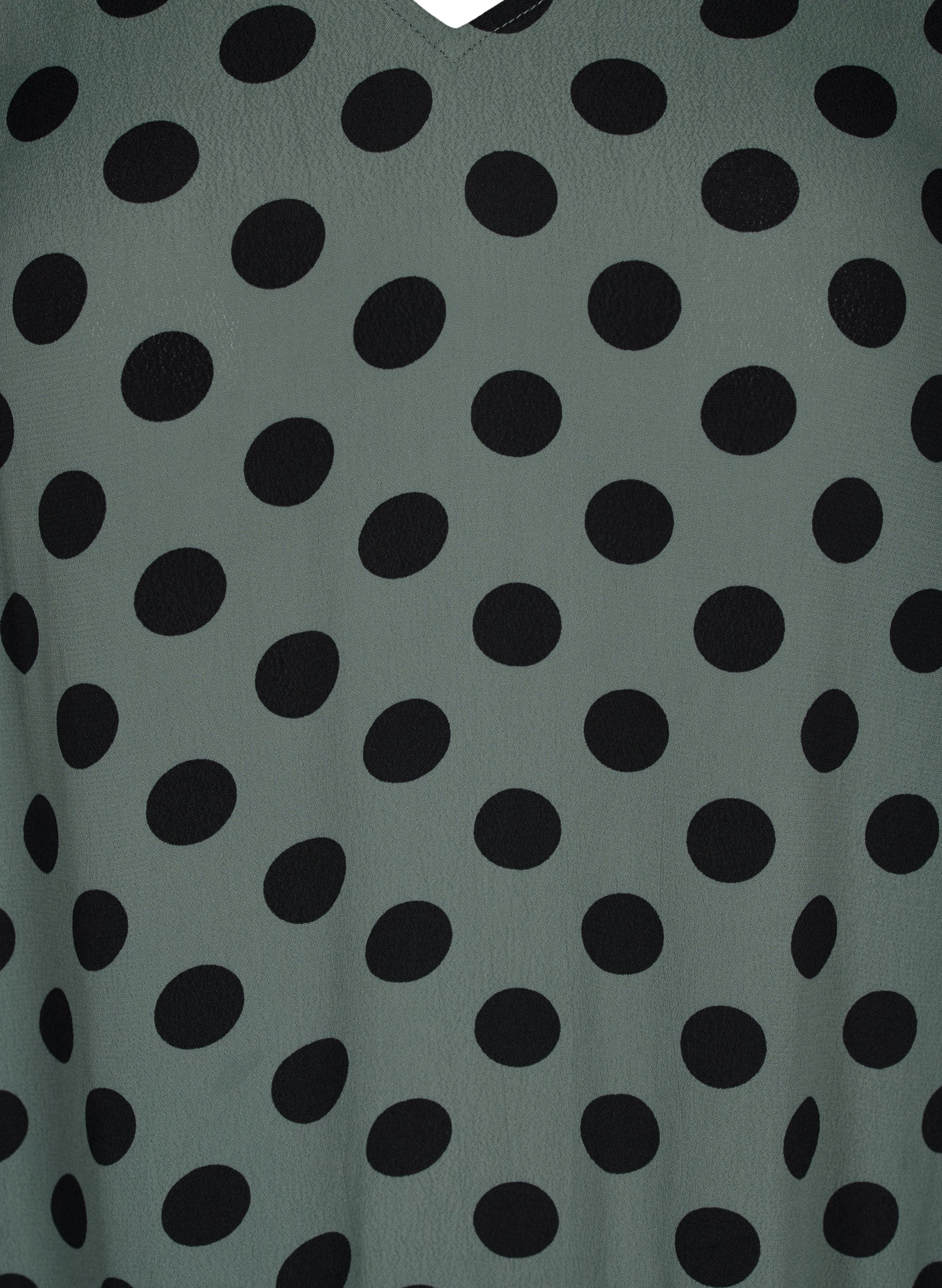 Viskosekleid mit Punkten, V-Ausschnitt und langen Ärmeln, Thyme Dot, Packshot image number 2
