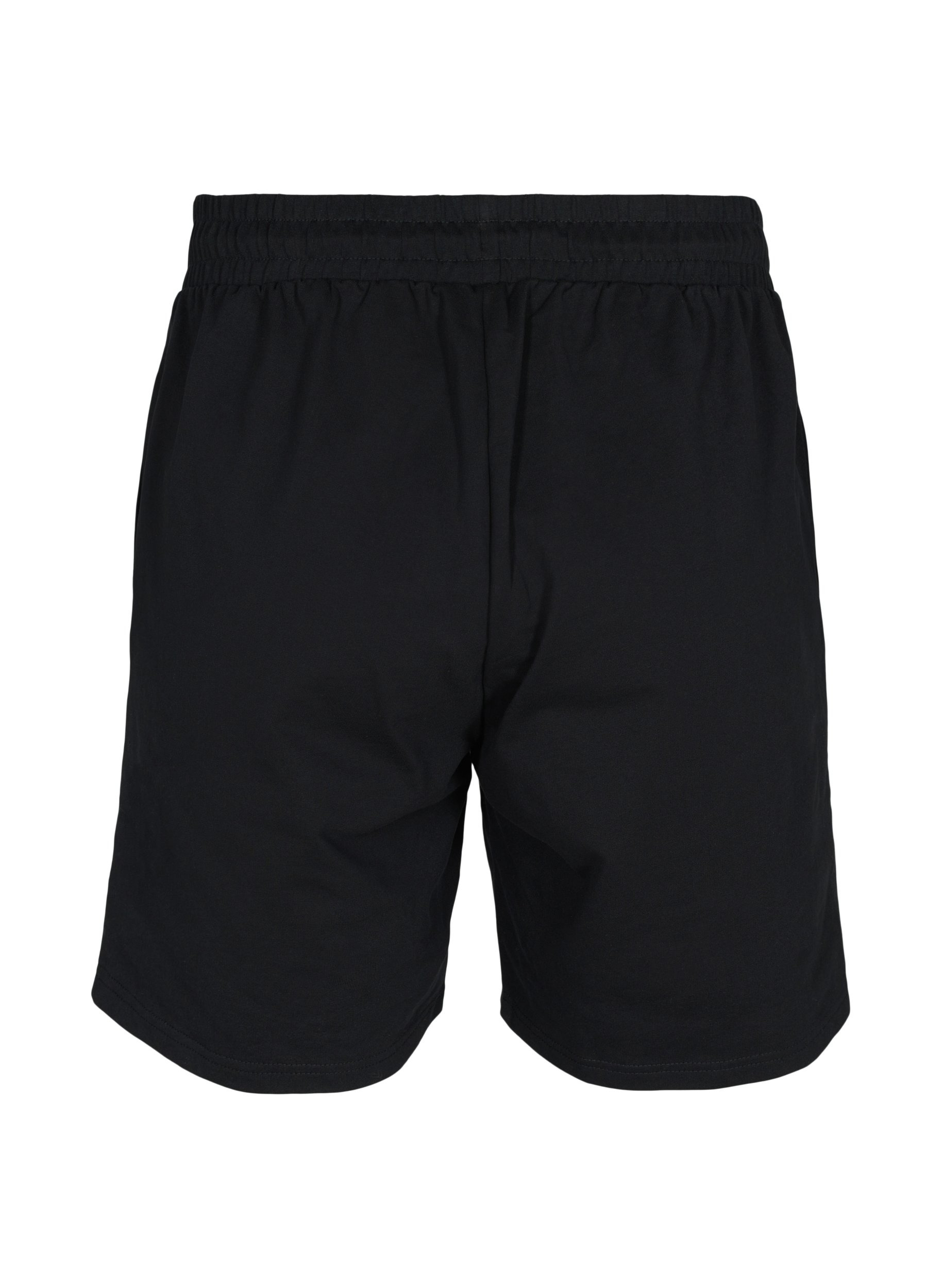 Lockere Shorts mit Textprint, Black, Packshot image number 1