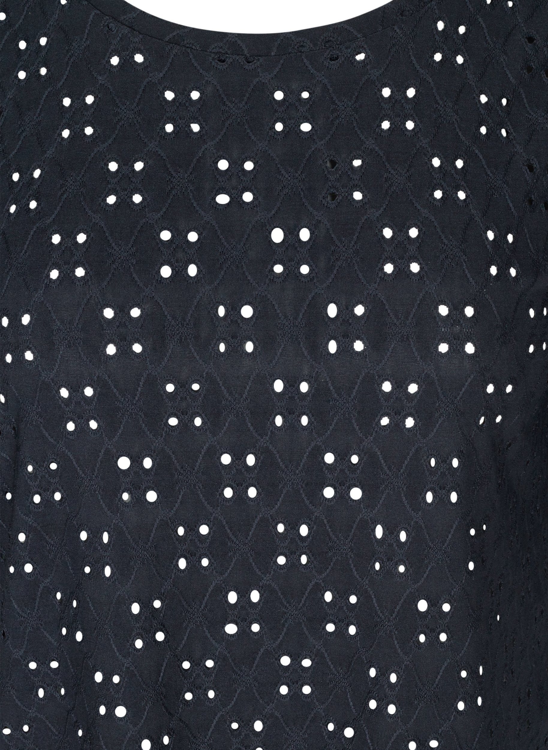 Bluse mit Lochstickerei und 2/4-Ärmeln, Night Sky, Packshot image number 2