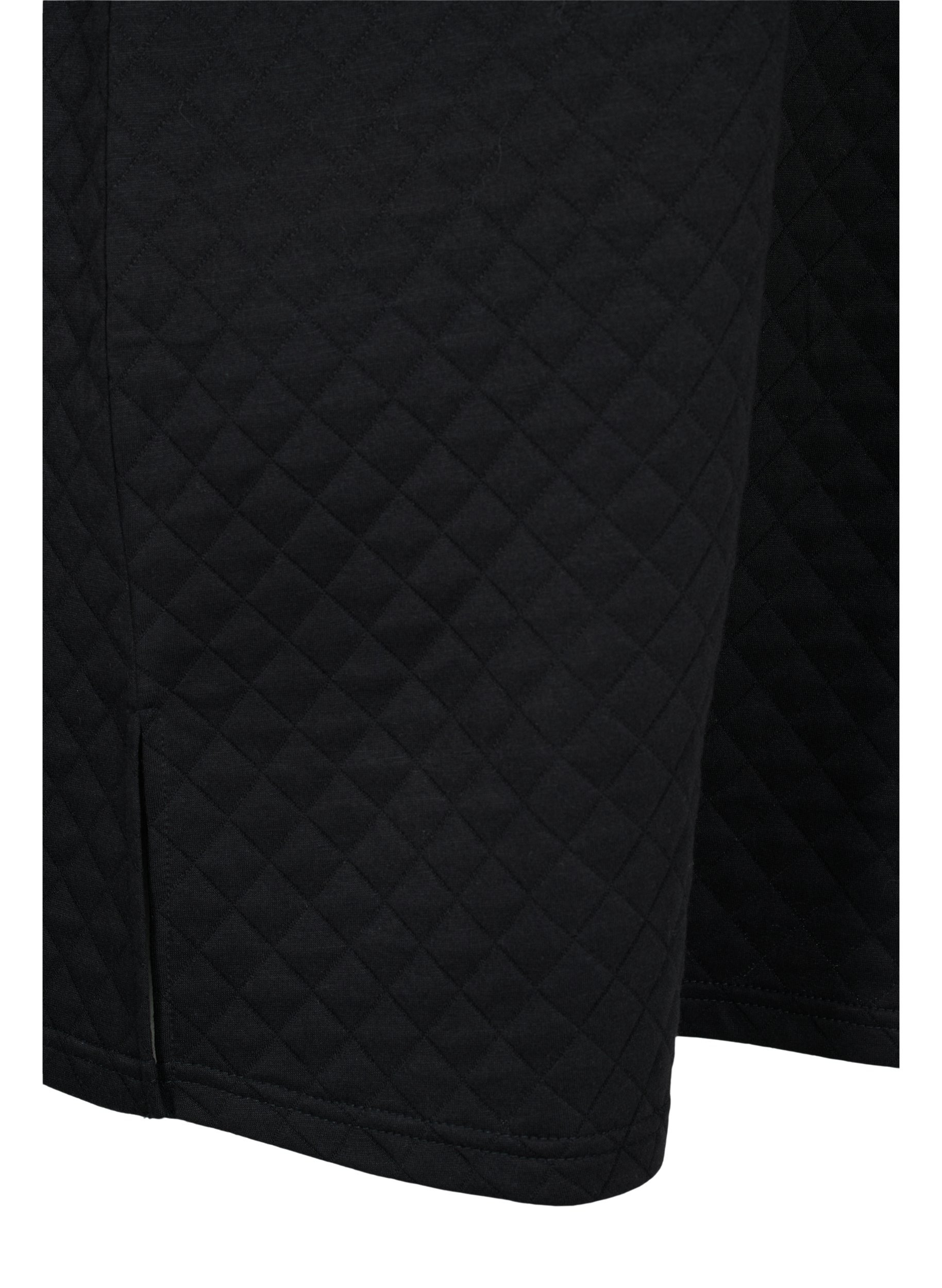 Strukturiertes Kleid mit 3/4-Ärmeln, Black, Packshot image number 3