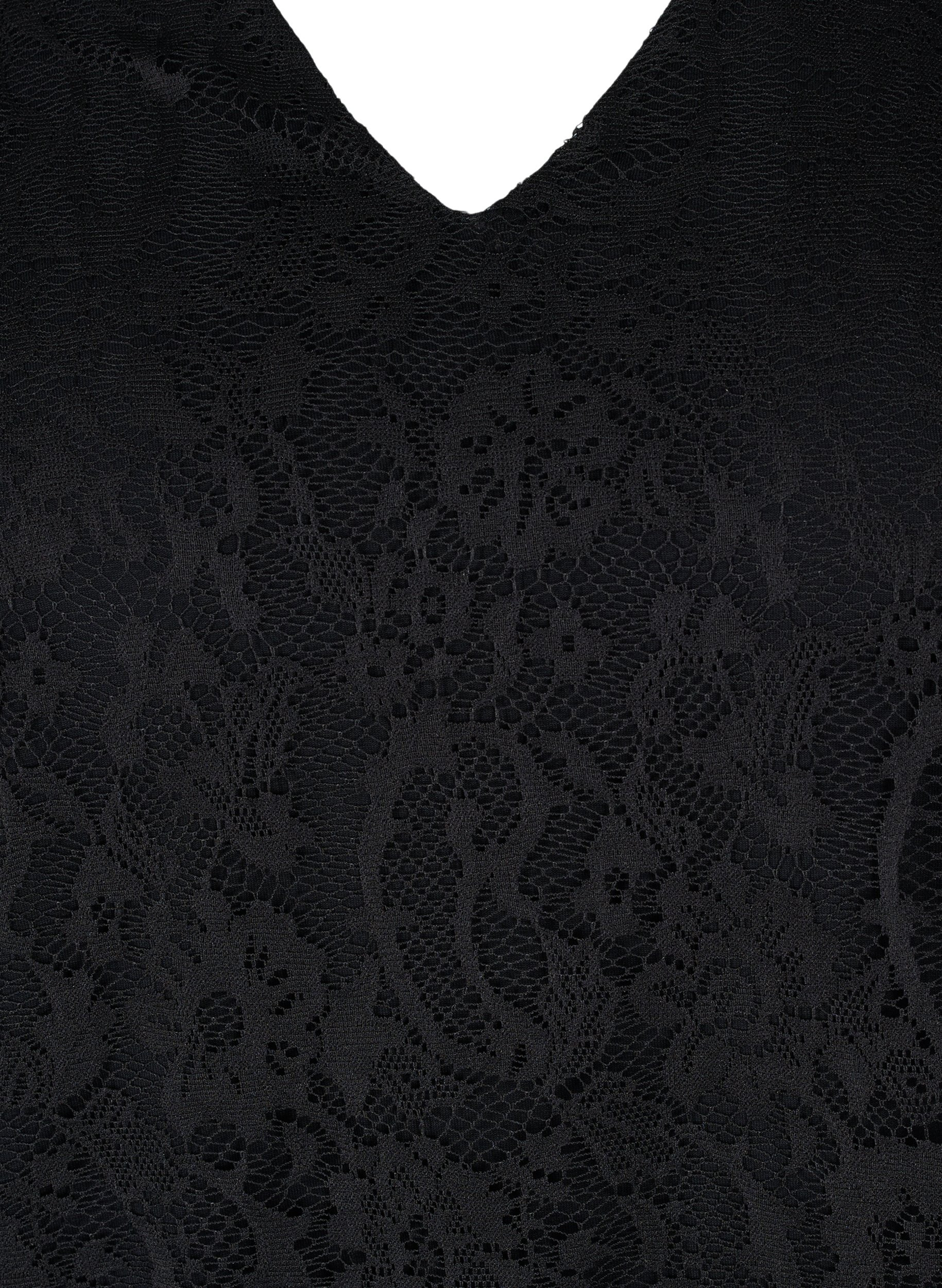 Spitzenbluse mit 3/4-Ärmeln, Black, Packshot image number 2
