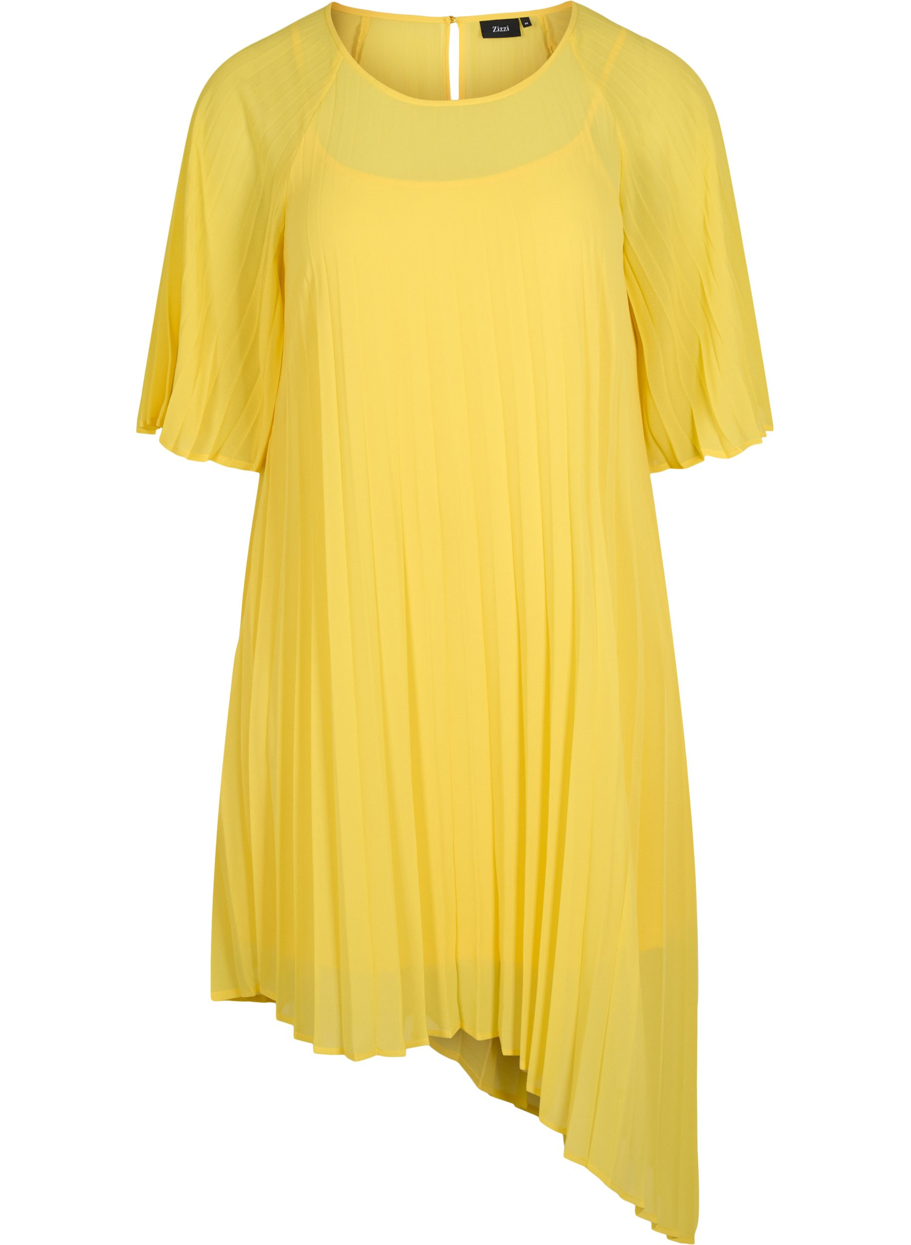 Kleid mit 2/4 Ärmeln und A-Linie, Primrose Yellow, Packshot image number 0
