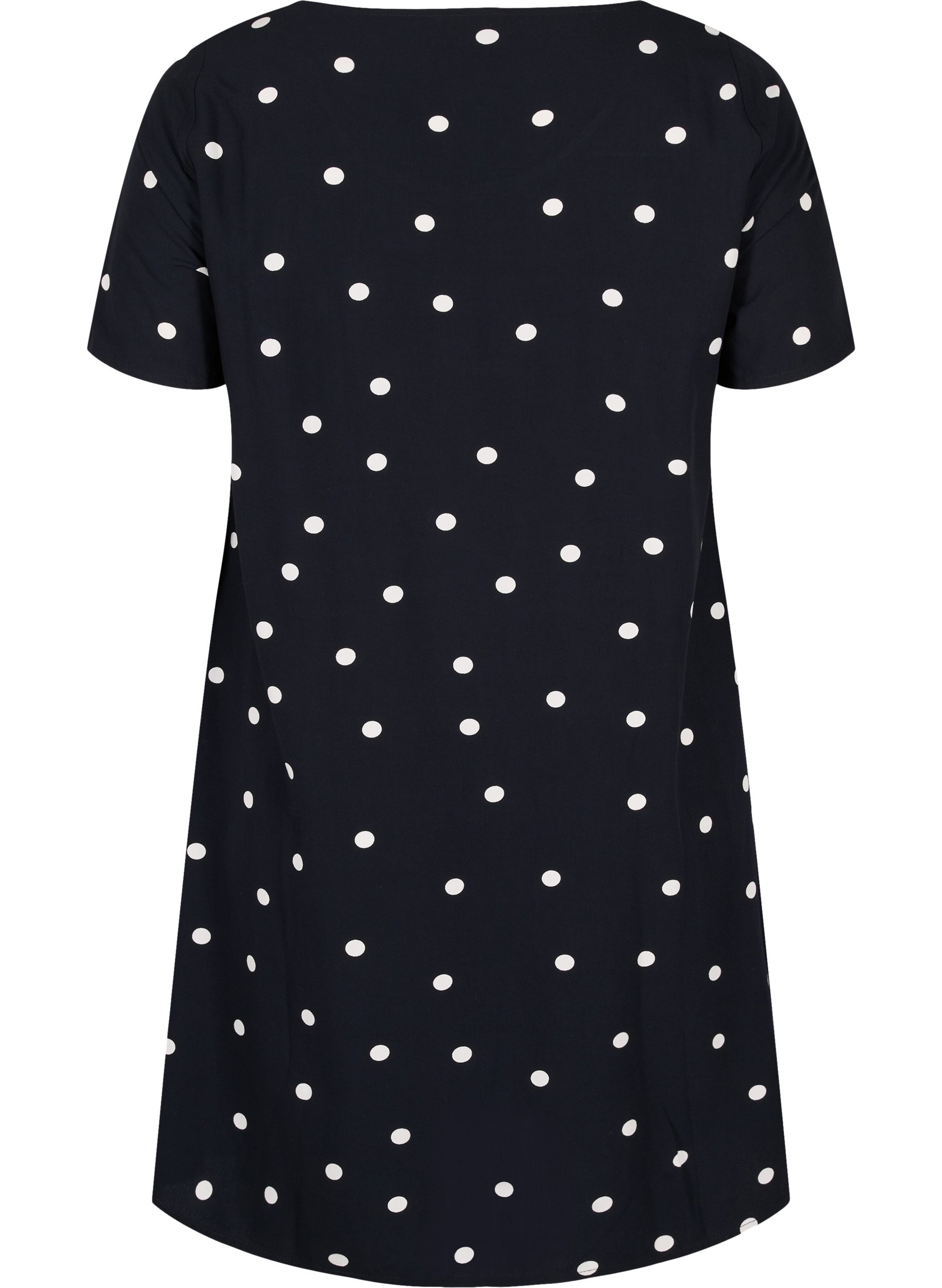 Geblümtes Kurzarm Kleid aus Viskose, Black Dot, Packshot image number 1