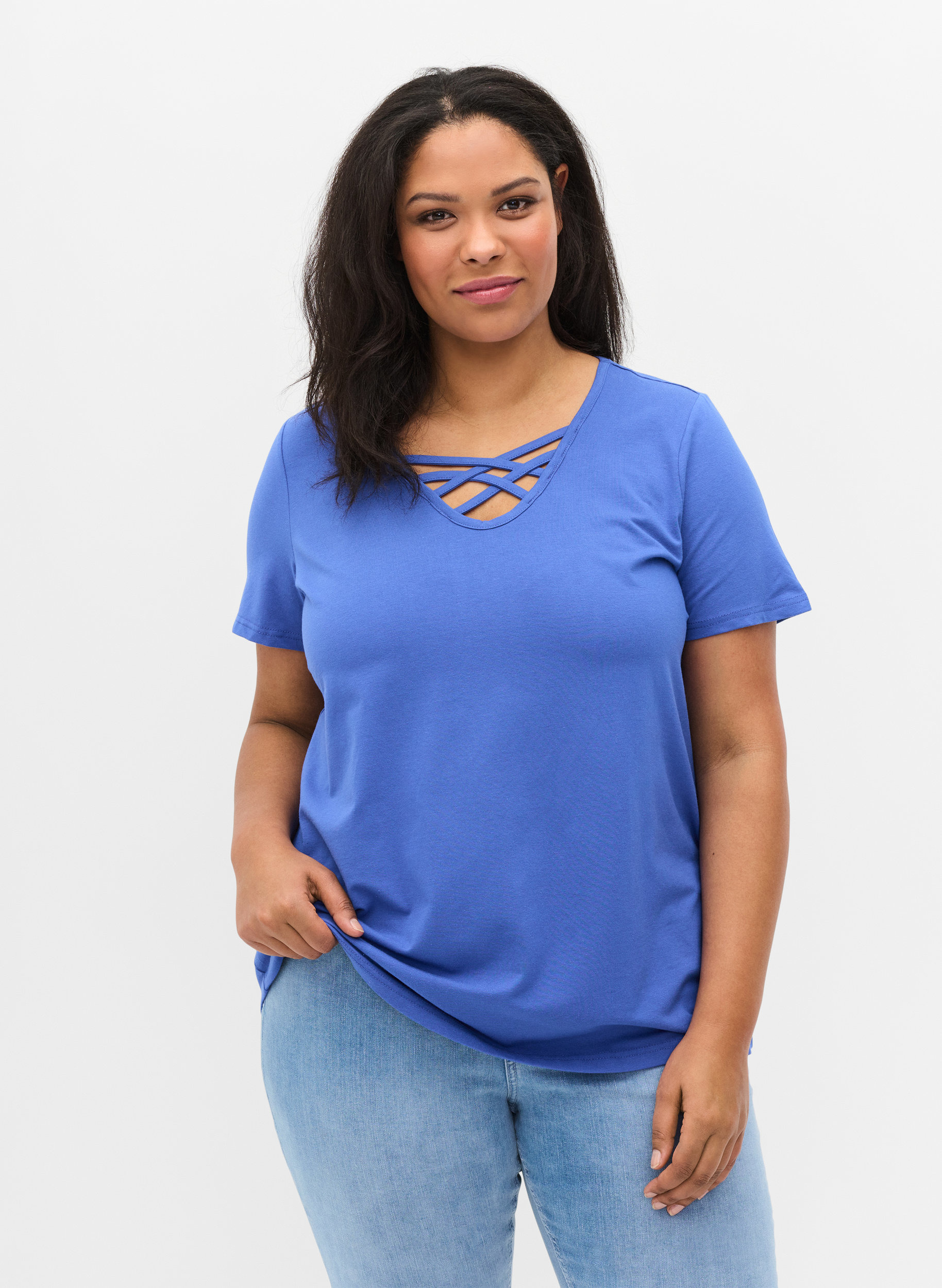 T-Shirt, Dazzling Blue, Model