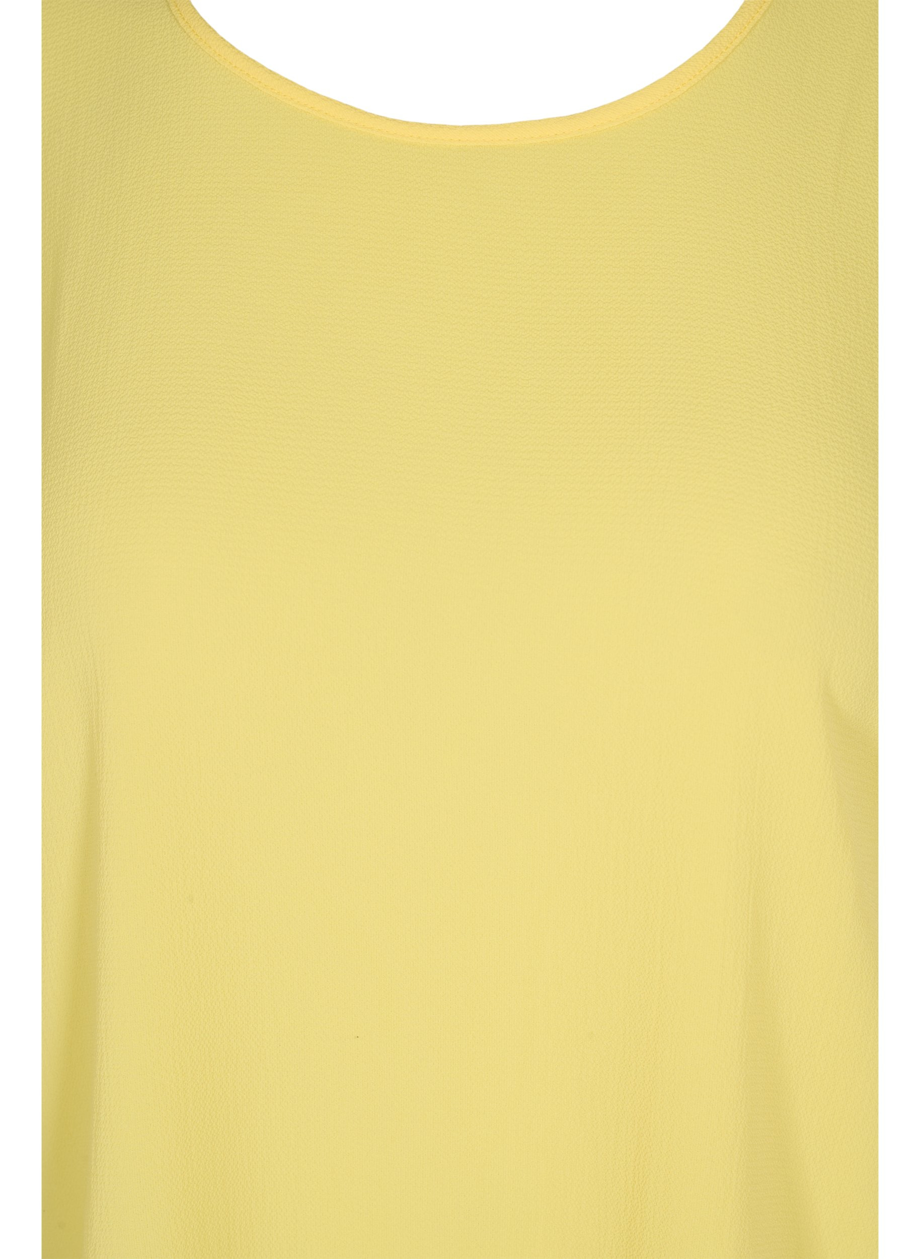Bluse mit kurzen Ärmeln und Rundhalsausschnitt, Goldfinch, Packshot image number 2