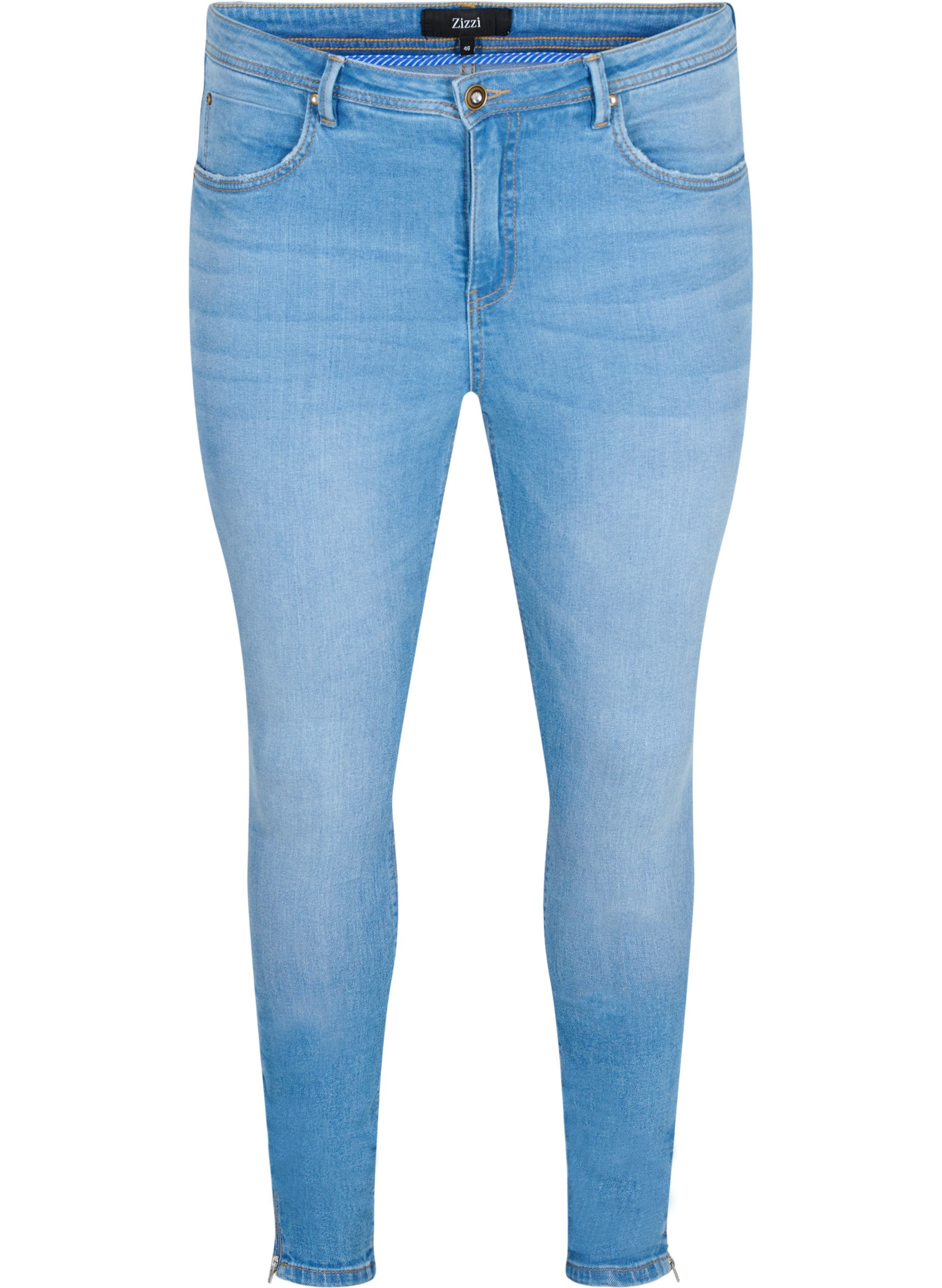 Super Slim Amy Jeans mit Reißverschluss, Light blue, Packshot