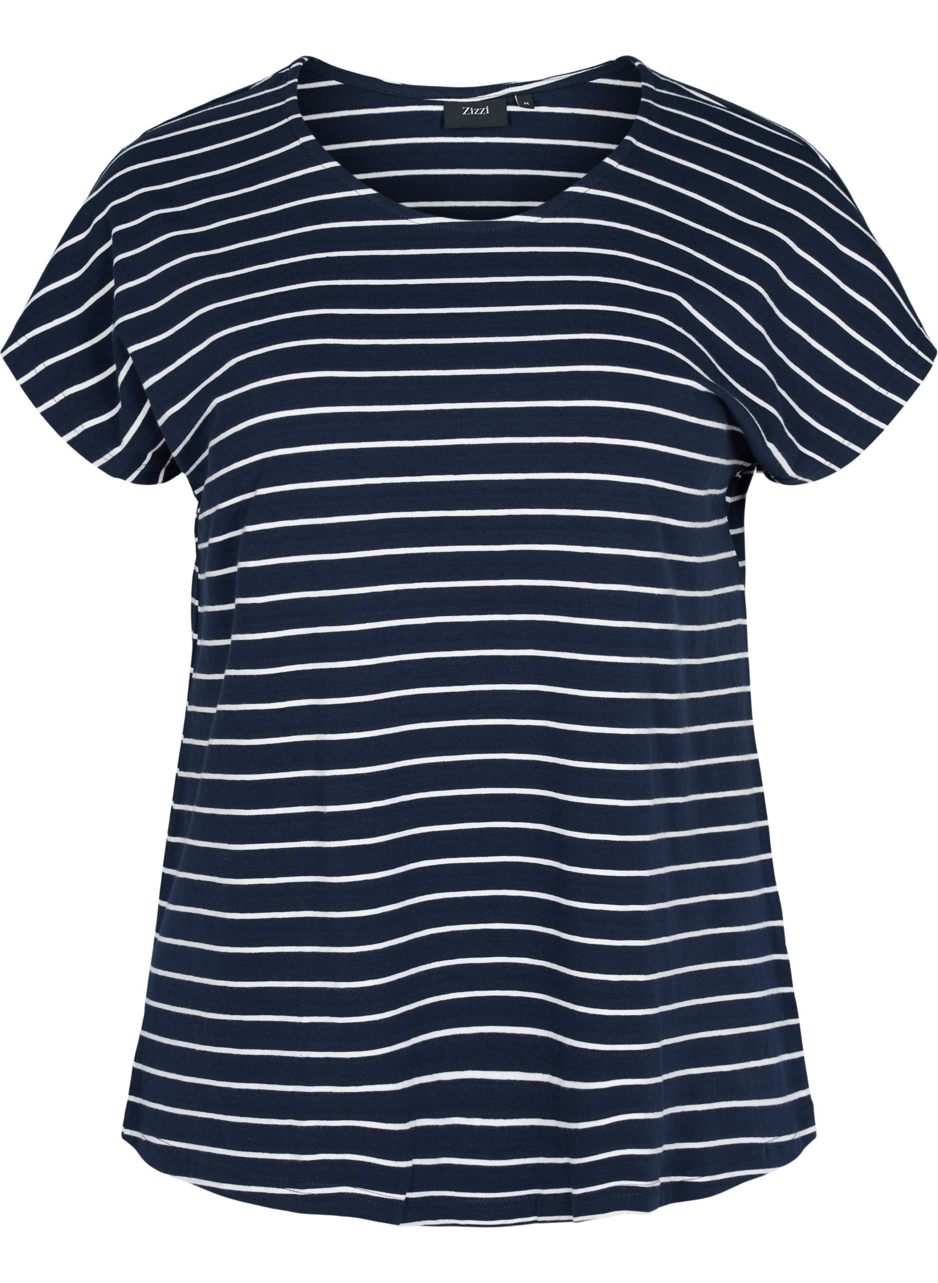 T-Shirt aus Baumwolle mit Streifen, Blue Stripe, Packshot image number 0