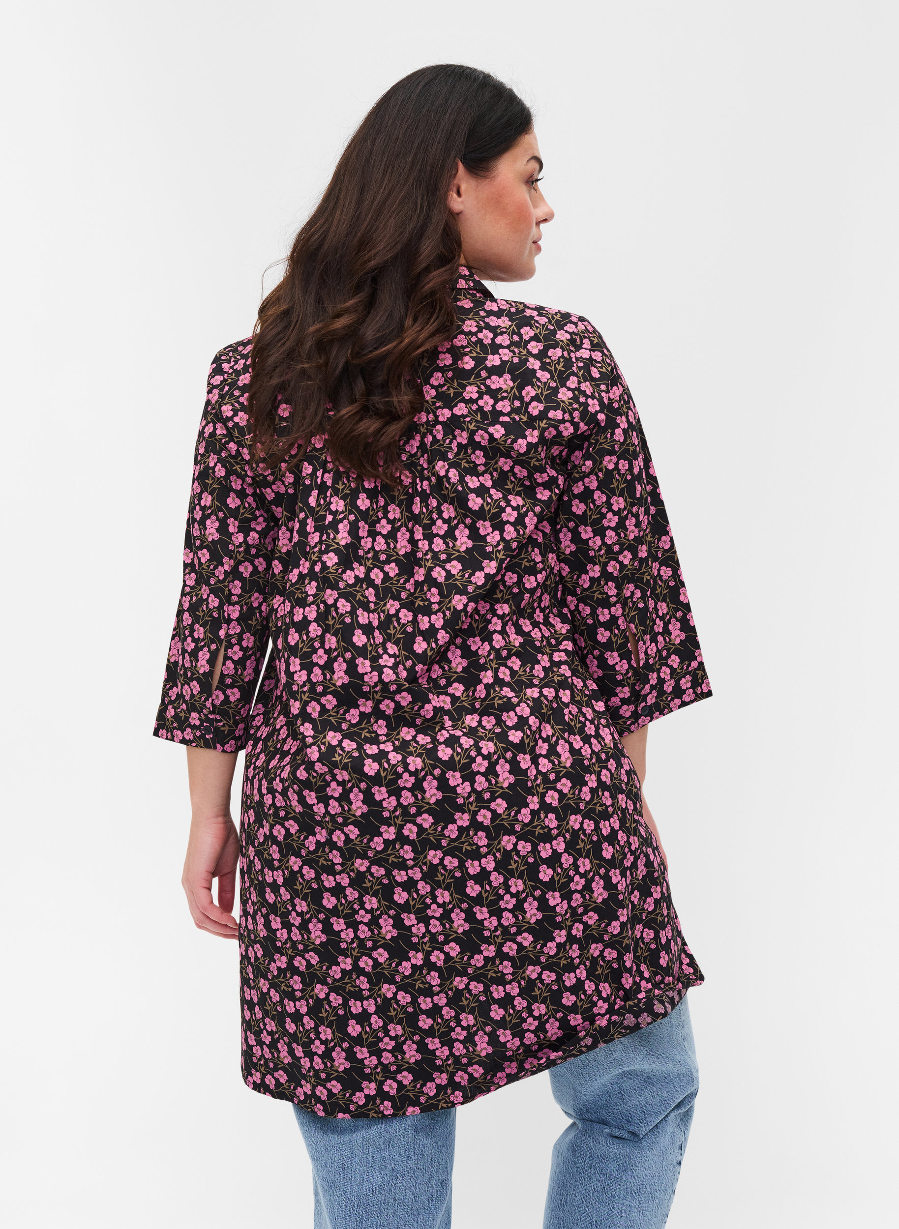Tunika mit 3/4-Ärmeln und Print, Flower AOP, Model