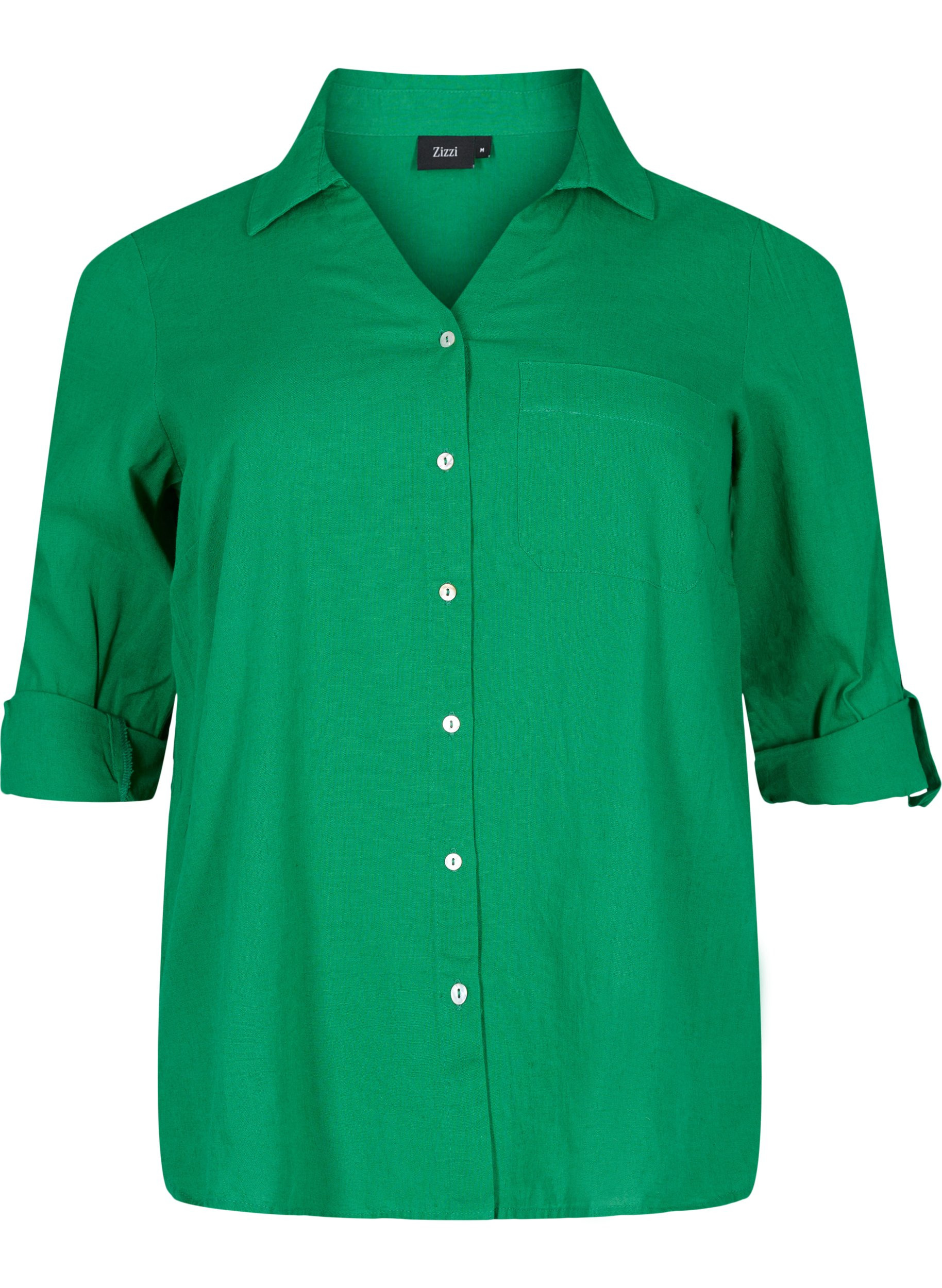 Bluse mit 3/4-Ärmeln und Knöpfen, Jolly Green, Packshot