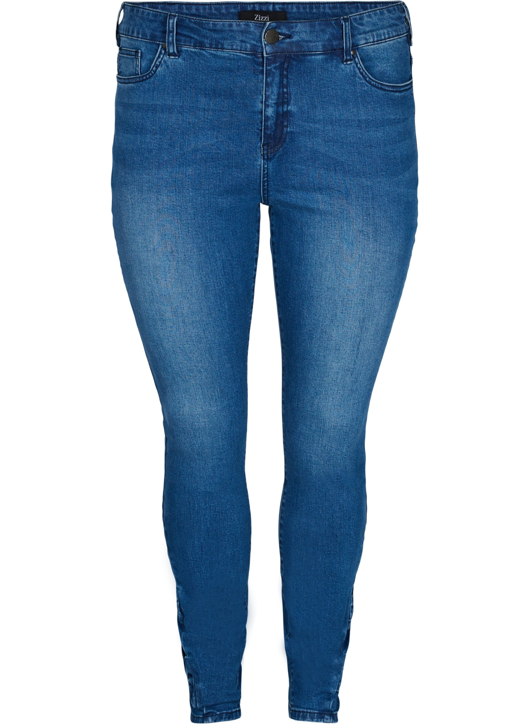 Super Slim Amy Jeans mit Schleife, Dark blue, Packshot image number 0