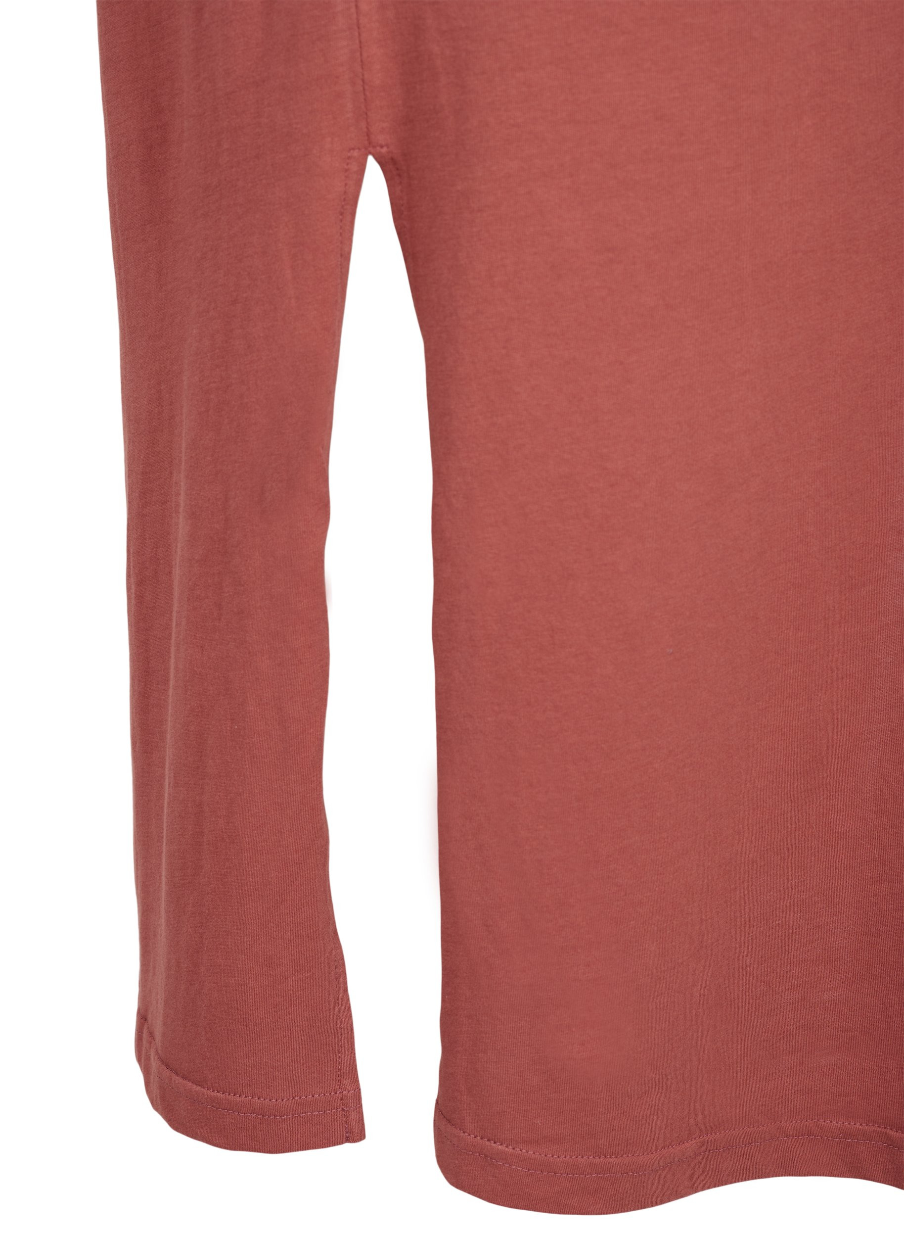T-Shirt-Kleid aus Baumwolle mit Schlitz, Mahogany, Packshot image number 3