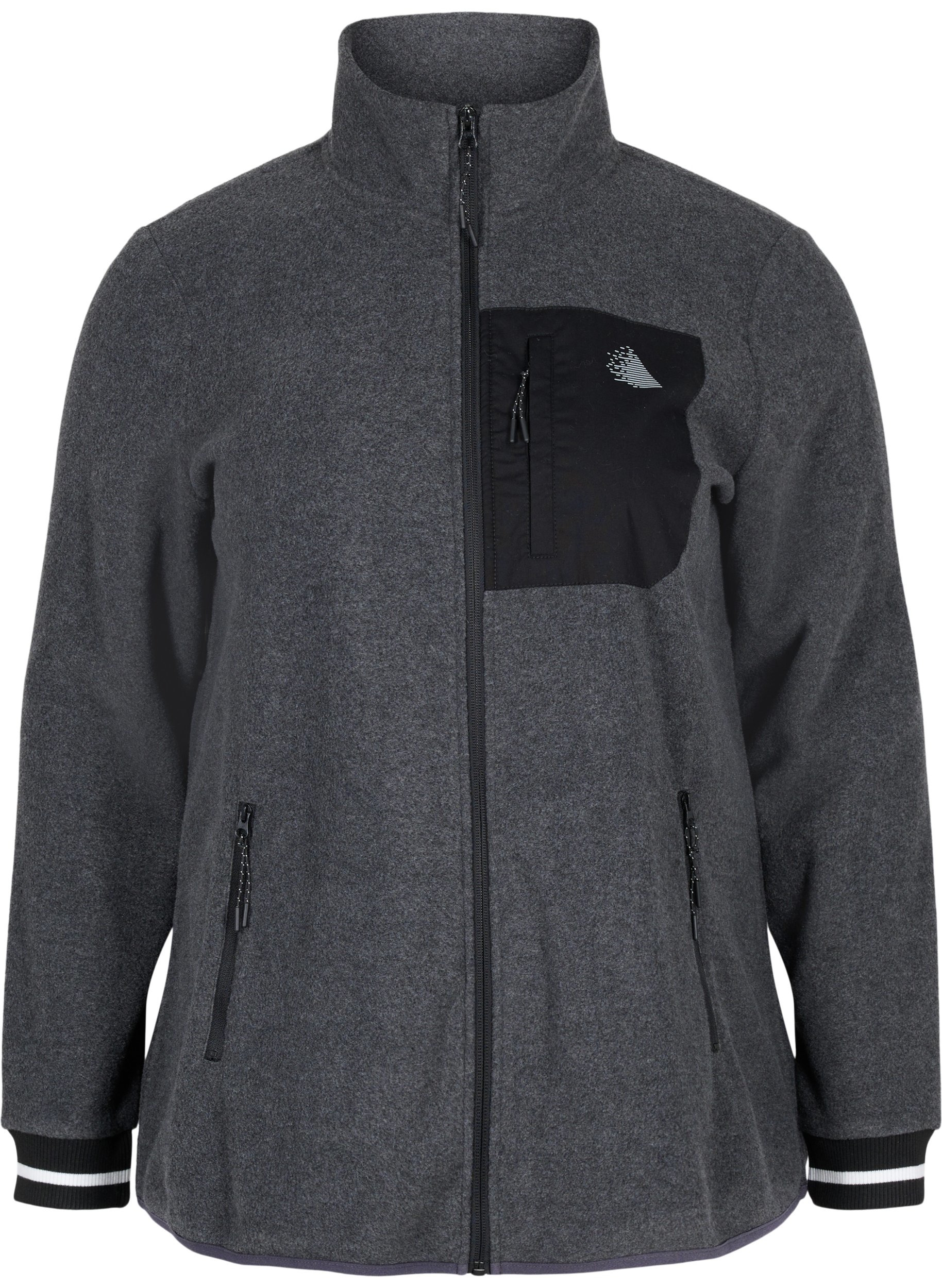 Sportjacke mit hohem Kragen und Taschen, Dark Grey Melange, Packshot image number 0