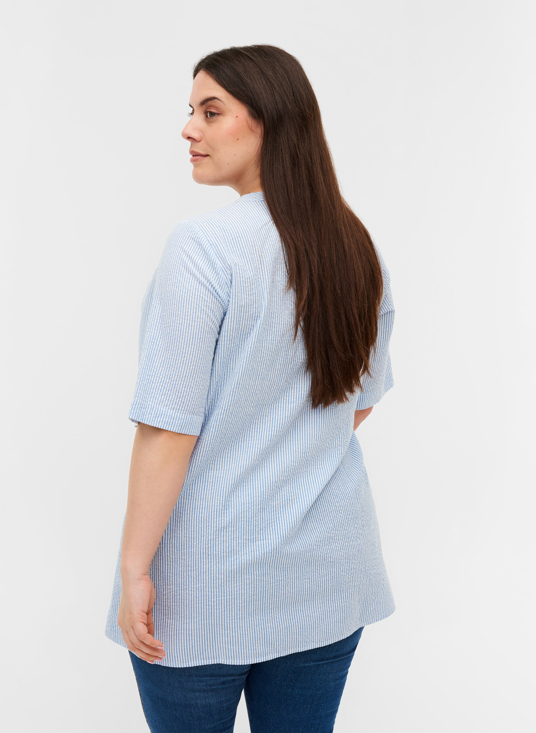 Baumwolltunika mit Streifenprint, Skyway Stripe, Model