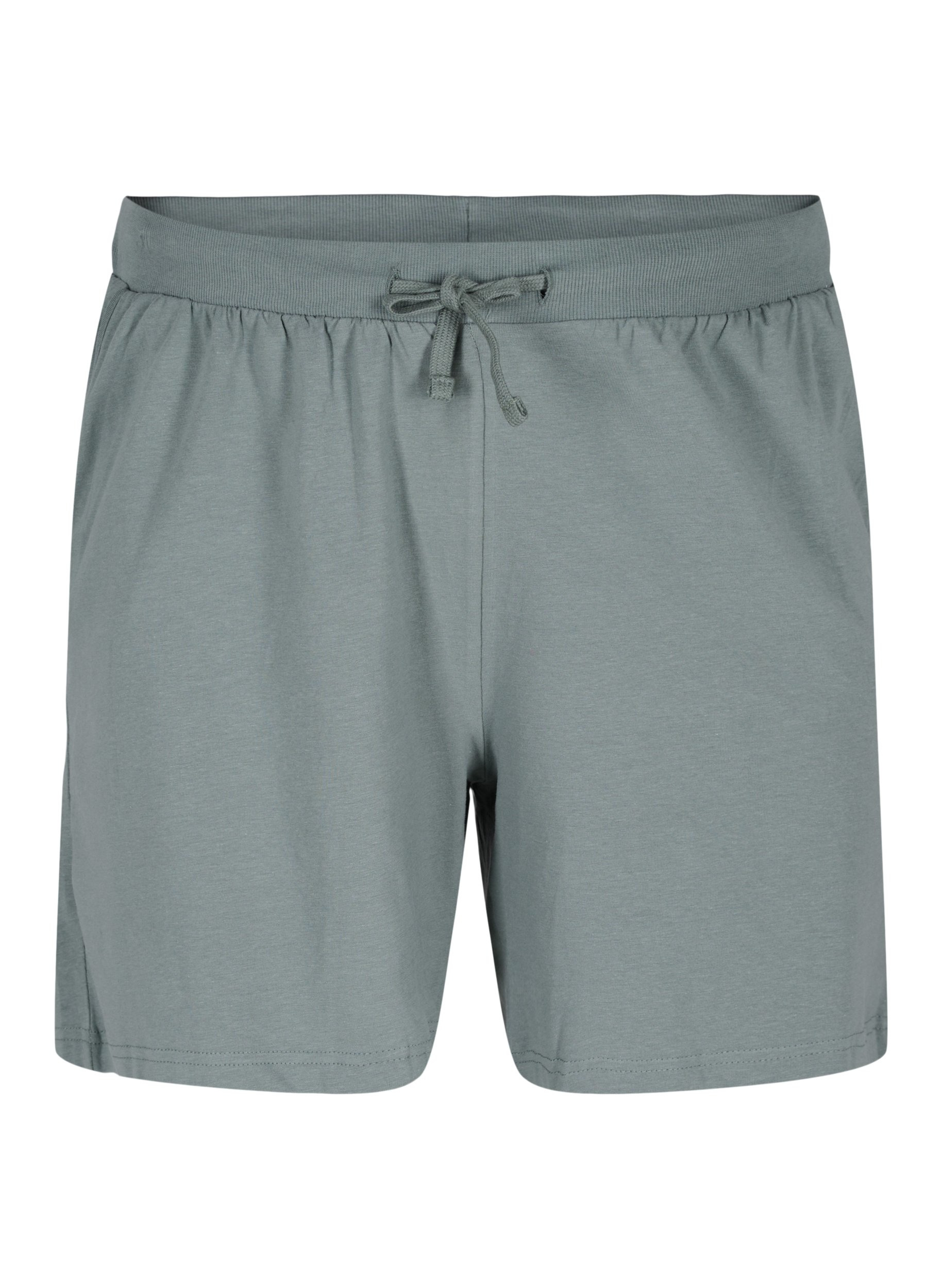Shorts aus Baumwolle mit Taschen, Balsam Green Solid, Packshot image number 0
