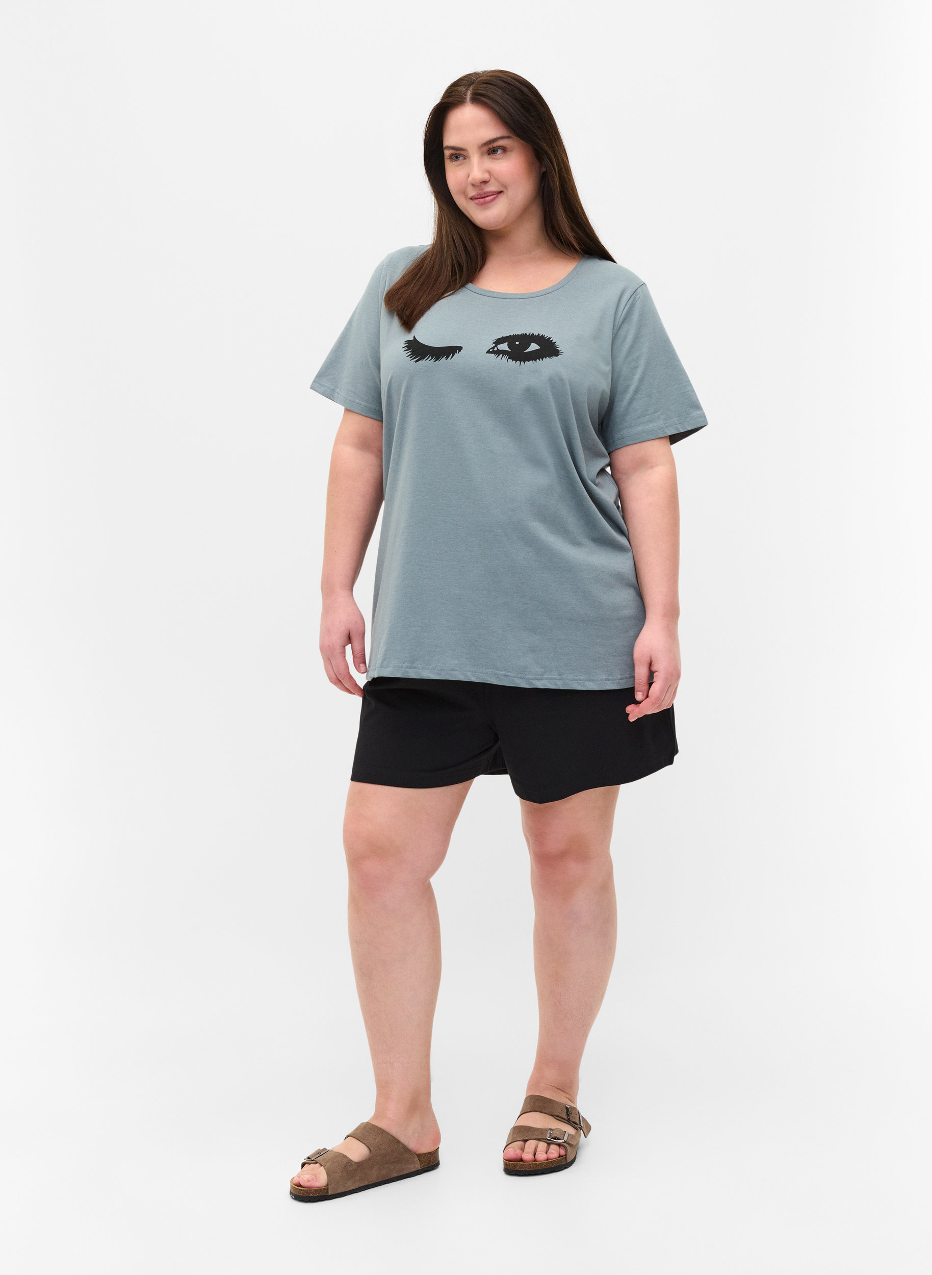 Schlaf-T-Shirt mit kurzen Ärmeln und Print, Trooper EYES, Model image number 2