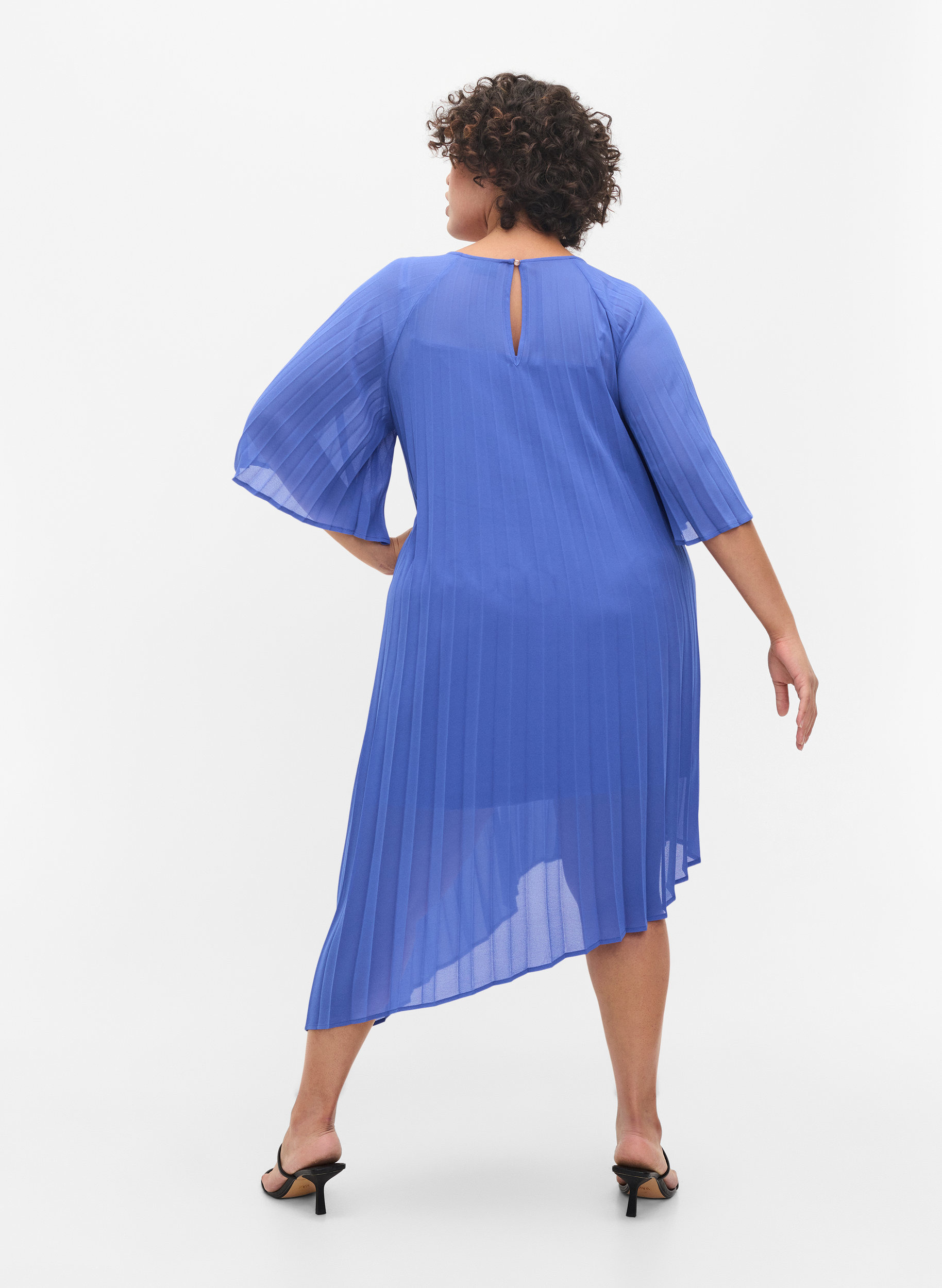 Kleid mit 2/4 Ärmeln und A-Linie, Dazzling Blue, Model image number 1