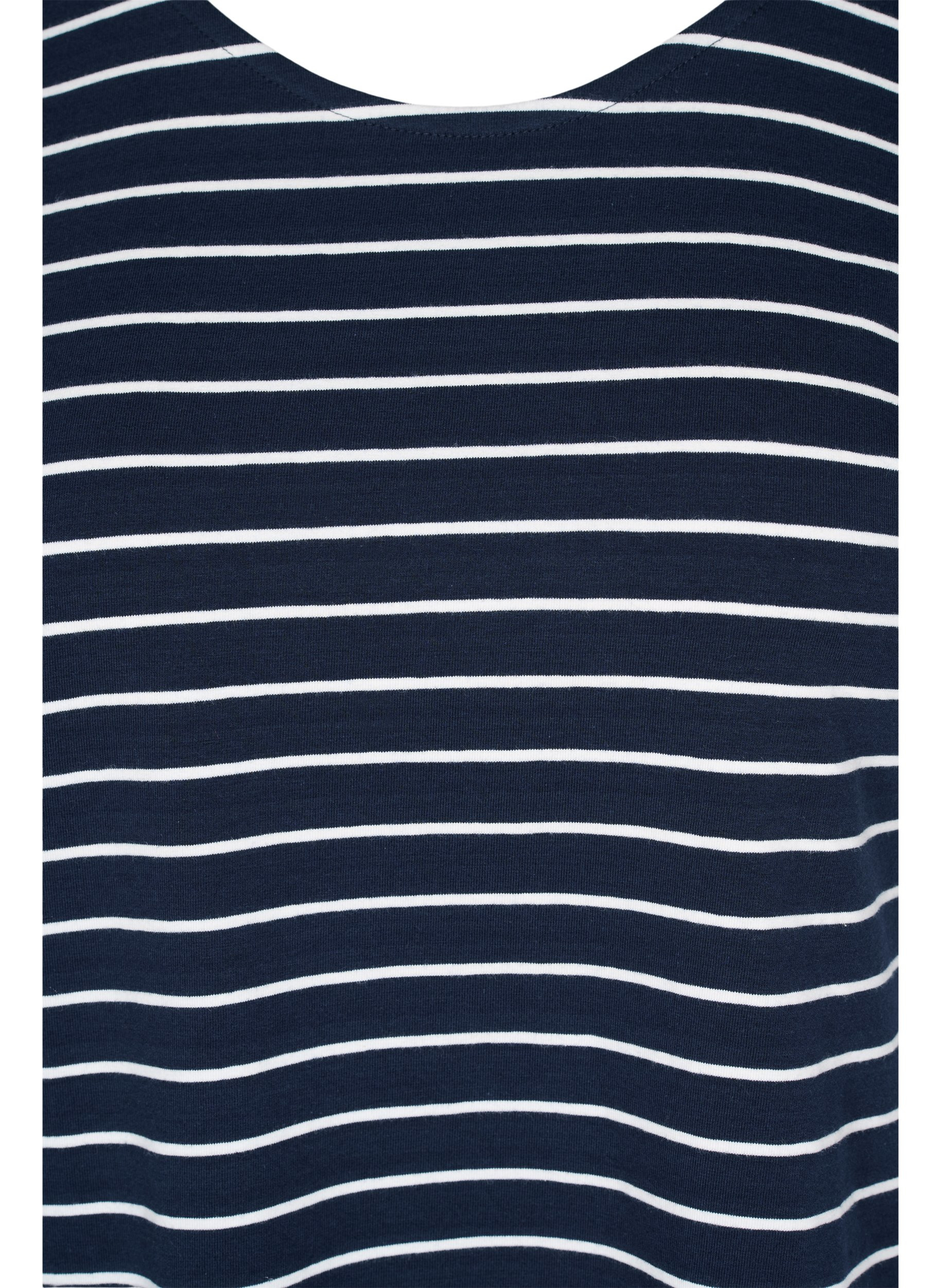 T-Shirt aus Baumwolle mit Streifen, Blue Stripe, Model image number 2