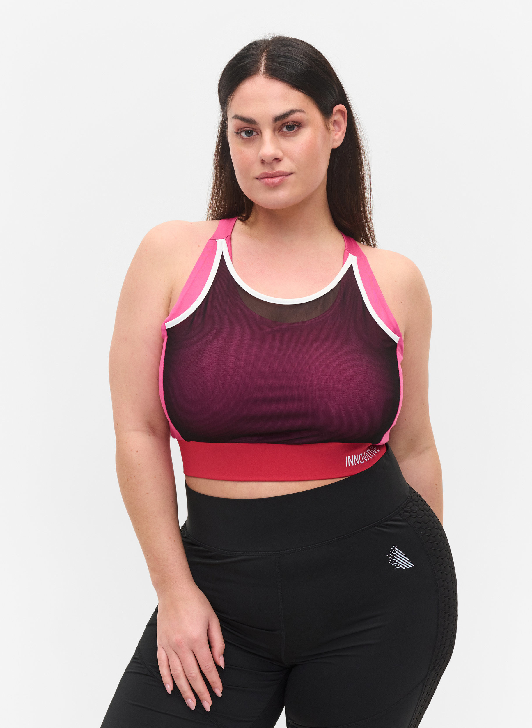 Sport-BH mit Mesh, Fuchsia Purple, Model