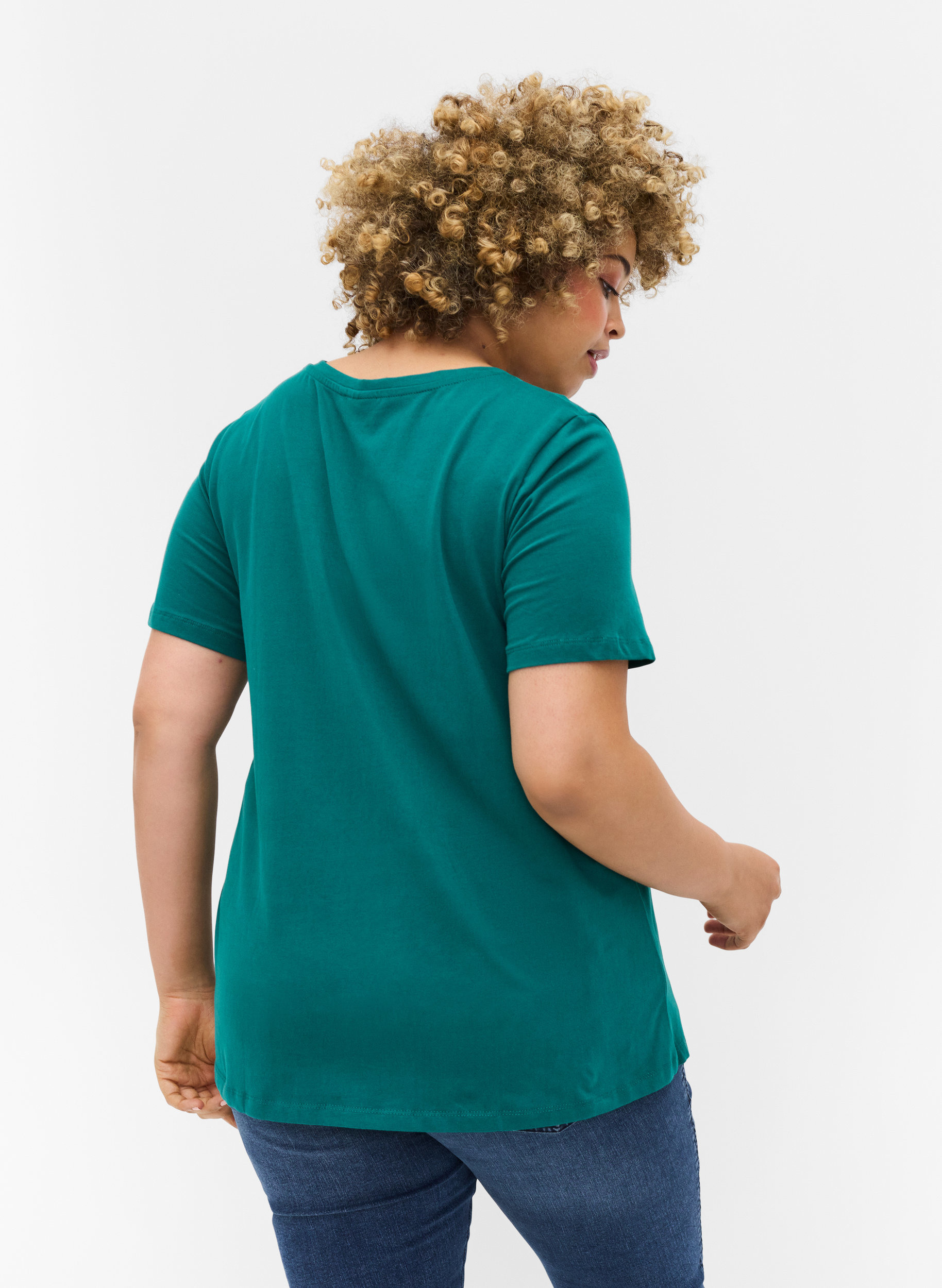 Basic T-Shirt, Teal Green, Model image number 1